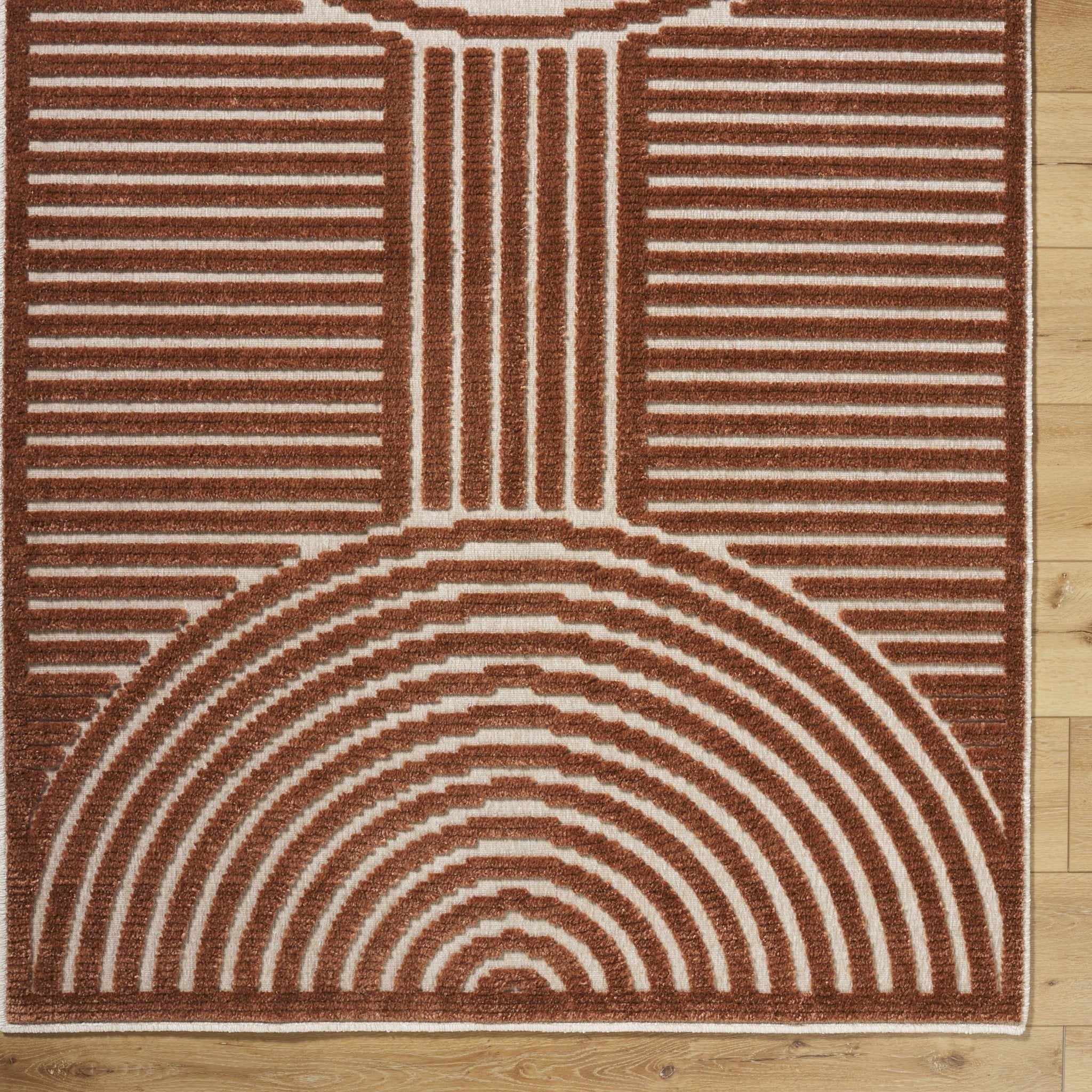 Deron Contemporary Style Brown Washable Area Rug - Image 6