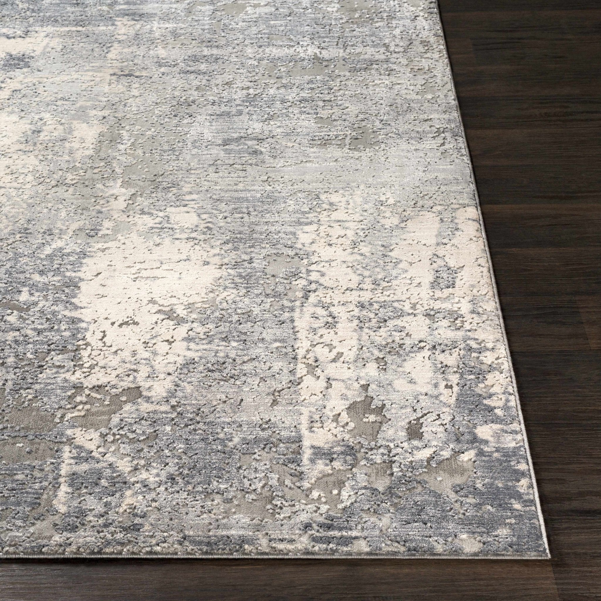 Contemporary Style Charcoal And Gray Machine Woven Rug - Image 7