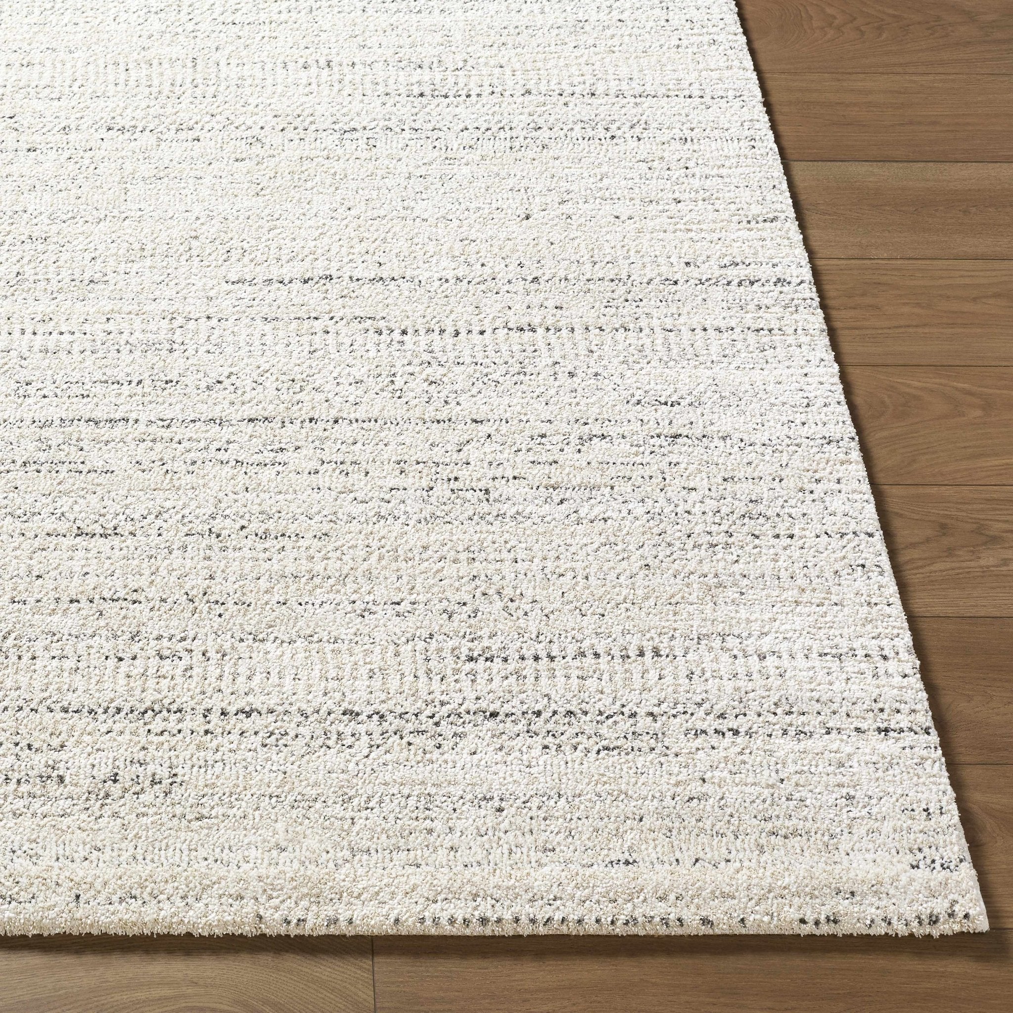 Contemporary Style Cream Machine Woven Area Rug - Image 4