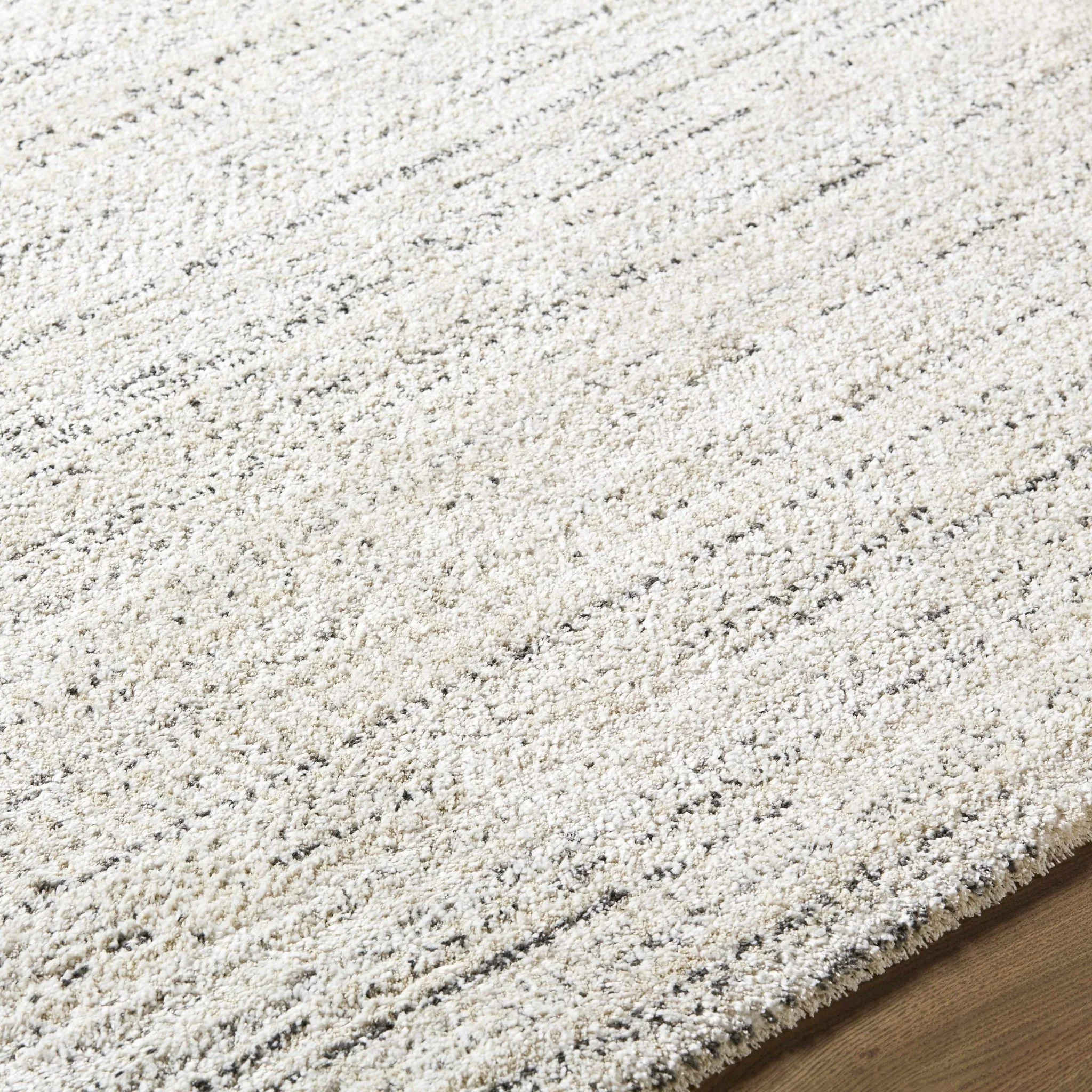 Contemporary Style Cream Machine Woven Area Rug - Image 6