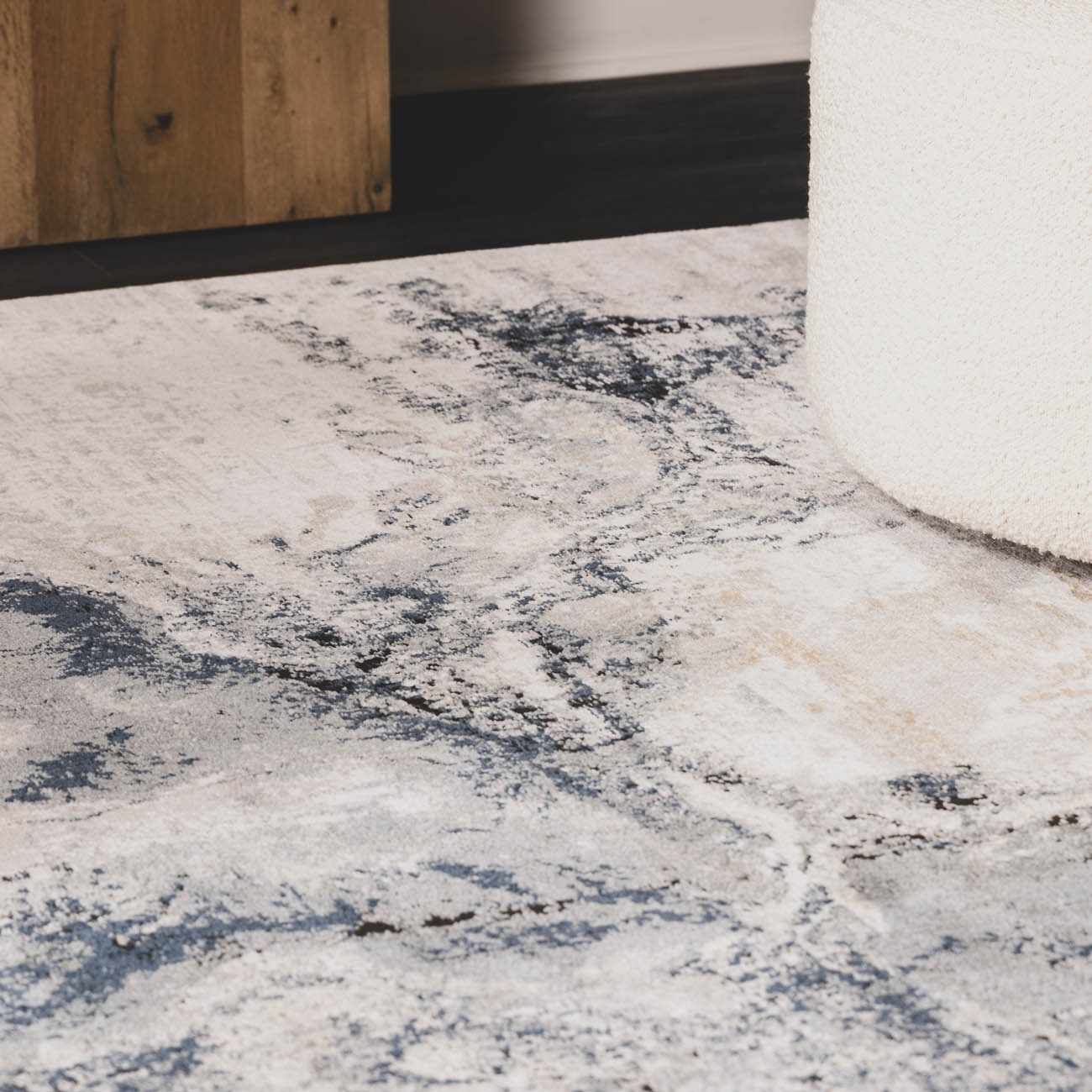 Kirkland Contemporary Style Dark Blue Marble Rug - Image 10