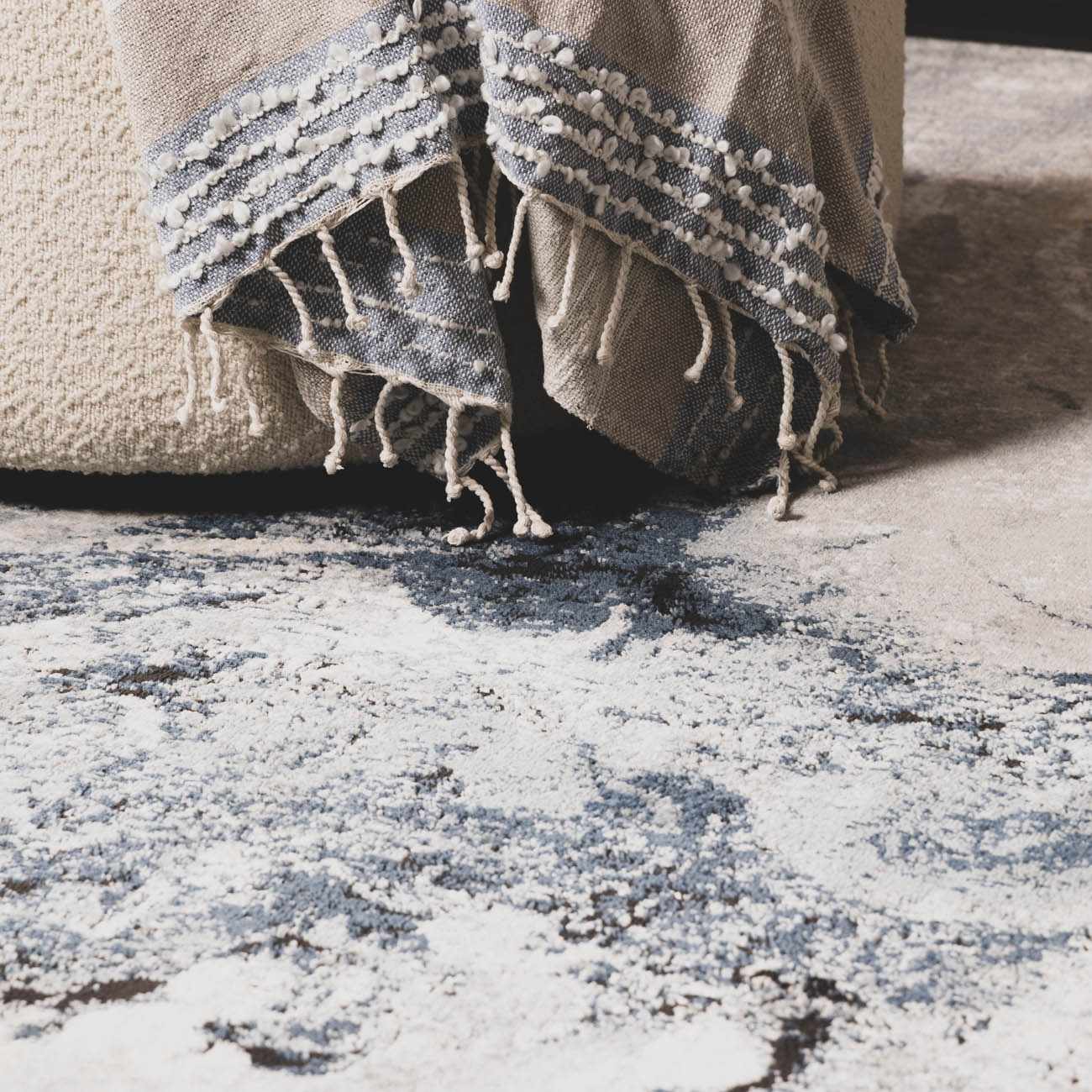 Kirkland Contemporary Style Dark Blue Marble Rug - Image 4