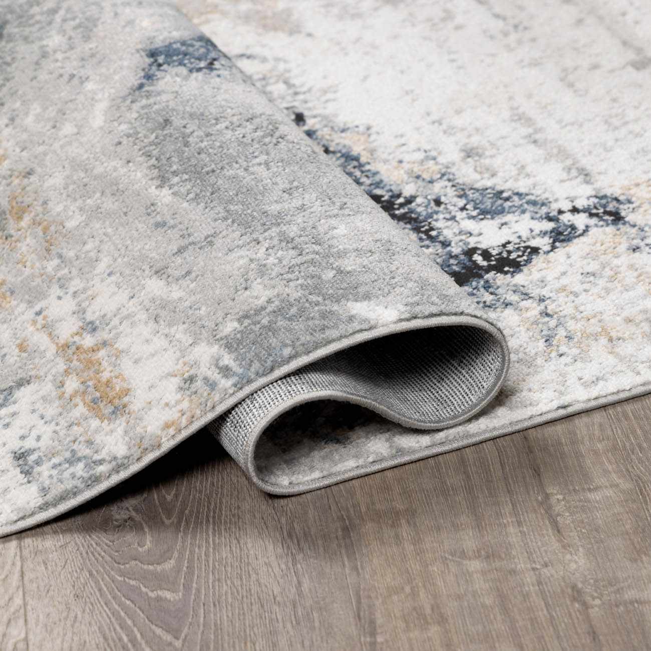 Kirkland Contemporary Style Dark Blue Marble Rug - Image 6
