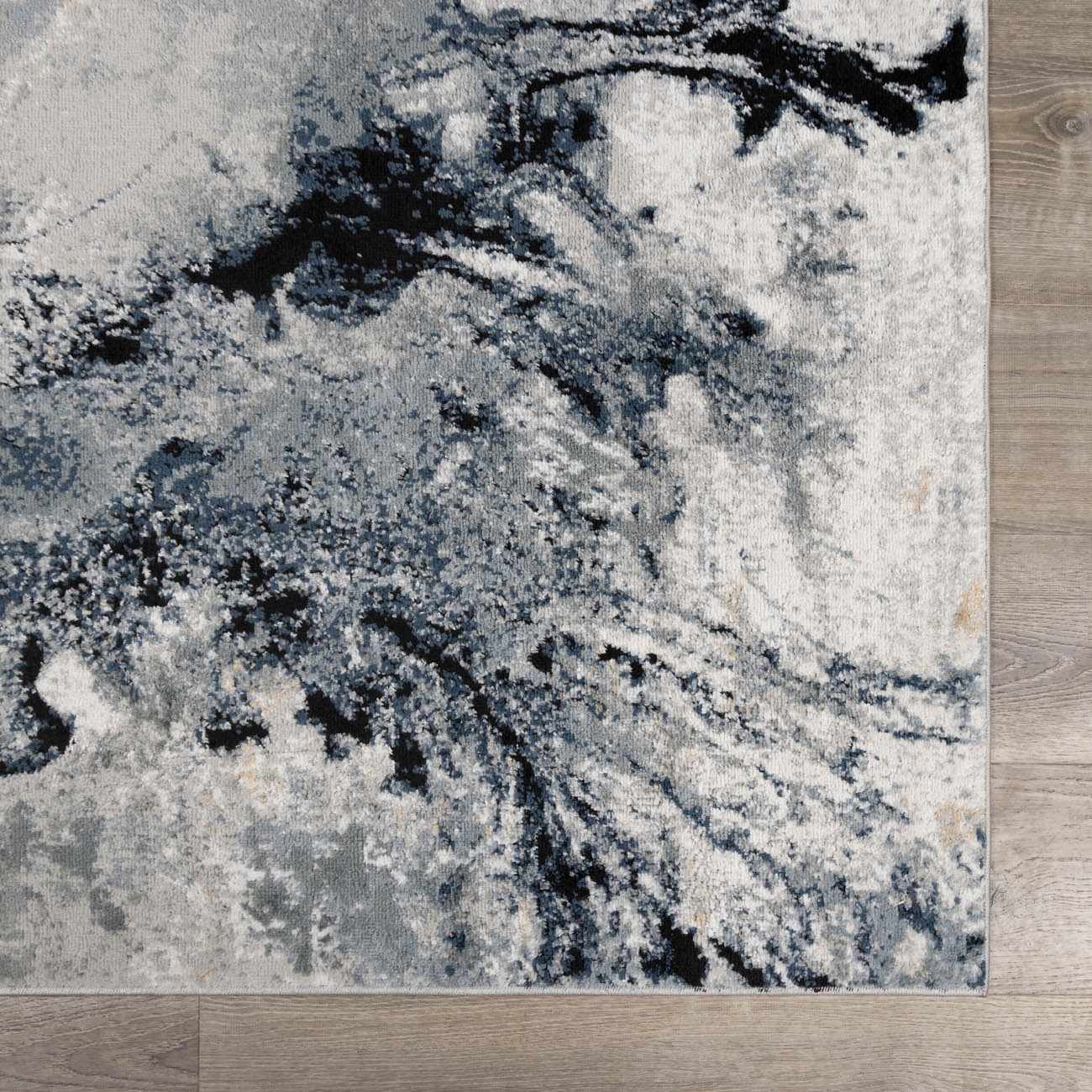 Kirkland Contemporary Style Dark Blue Marble Rug - Image 7