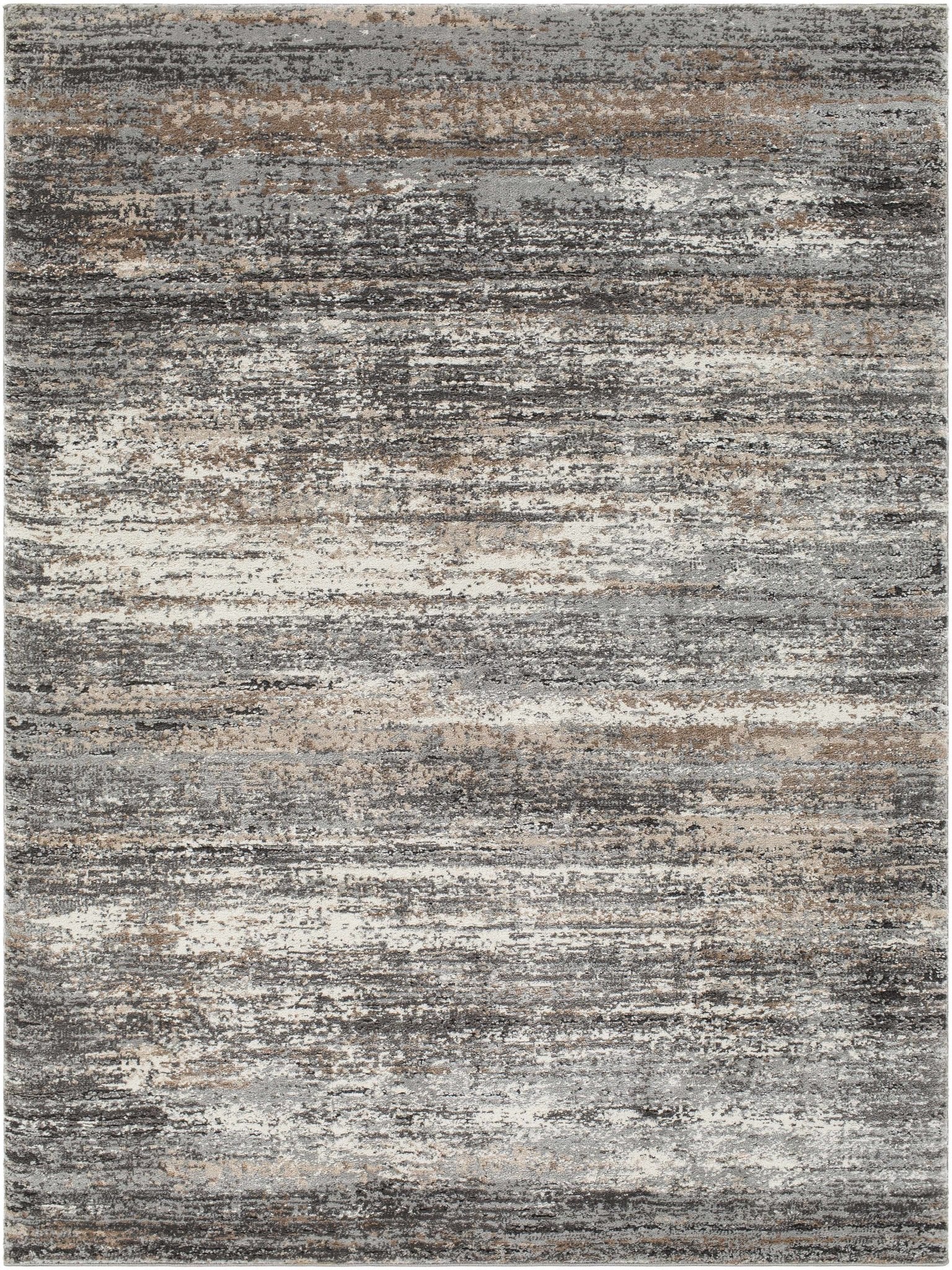 Contemporary Style Gray And Charcoal Machine Woven Area Rug - Image 2