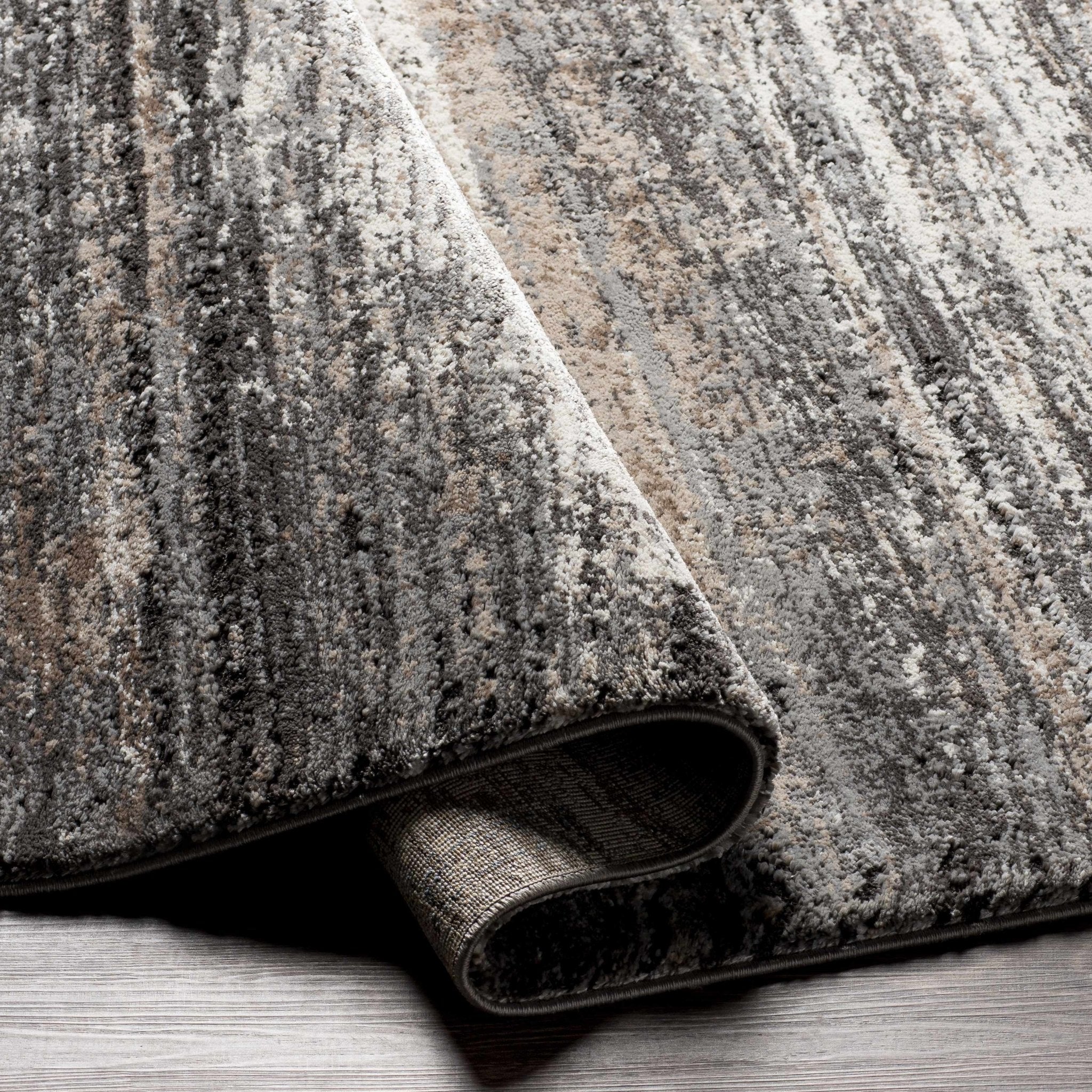 Contemporary Style Gray And Charcoal Machine Woven Area Rug - Image 6