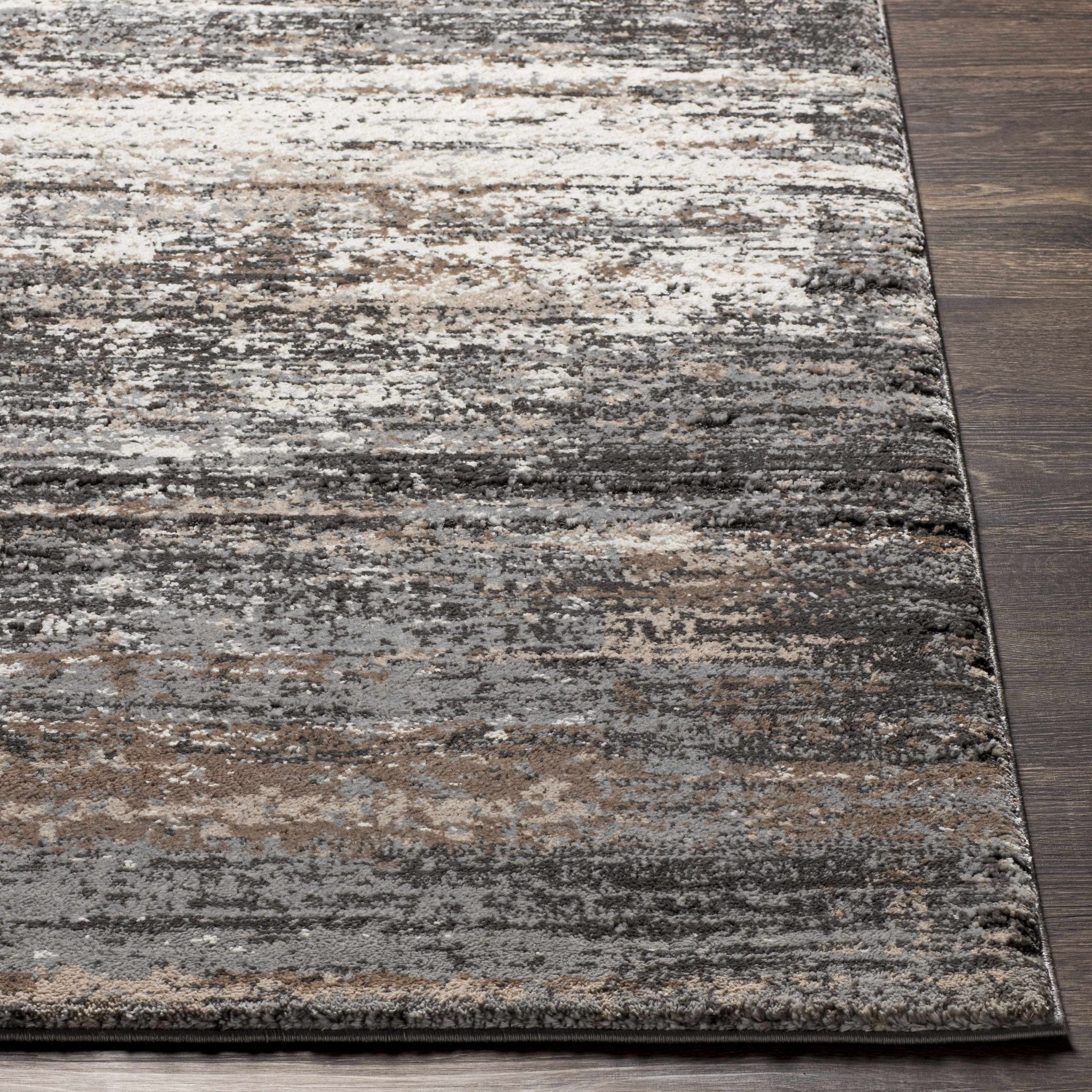 Contemporary Style Gray And Charcoal Machine Woven Area Rug - Image 7