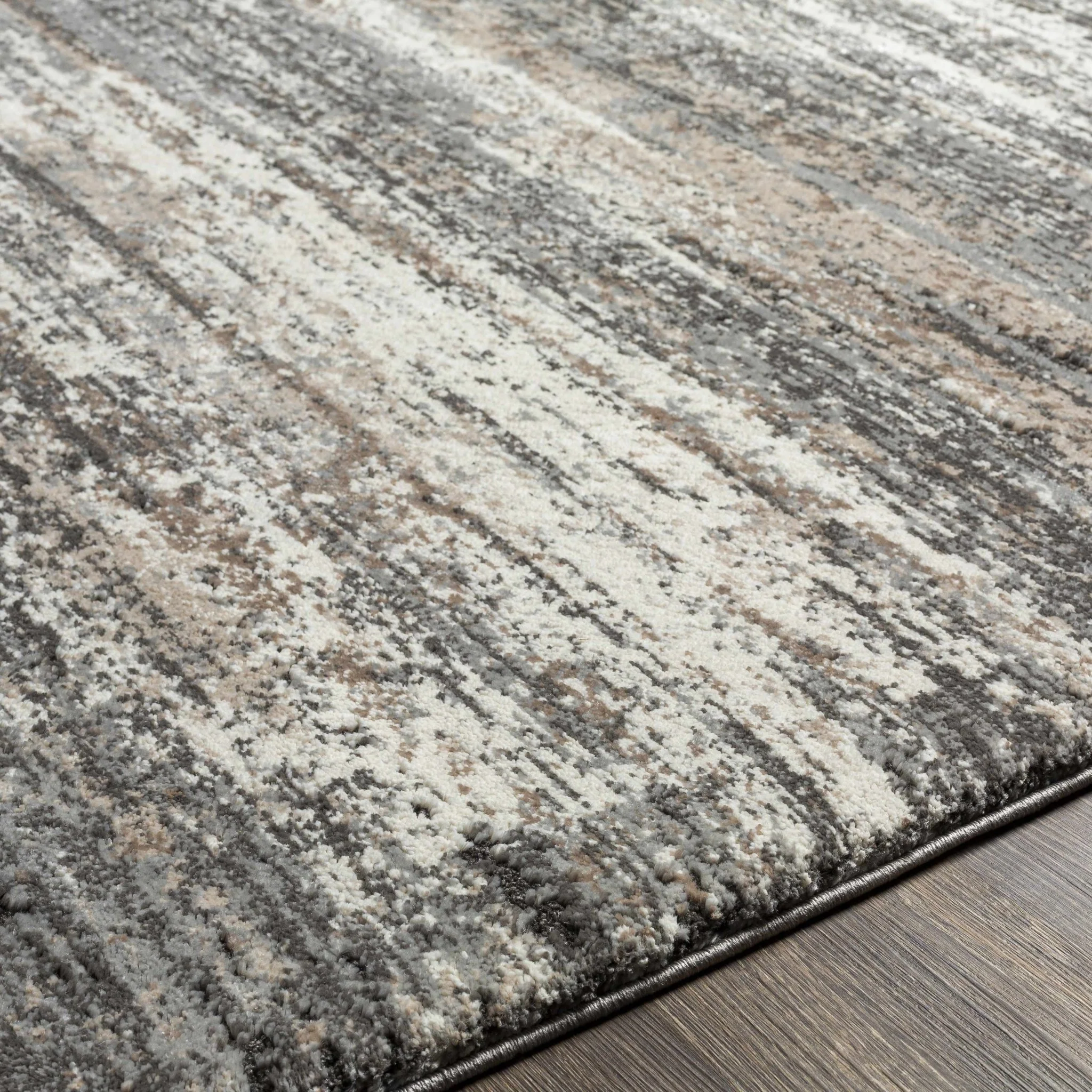 Contemporary Style Gray And Charcoal Machine Woven Area Rug - Image 8