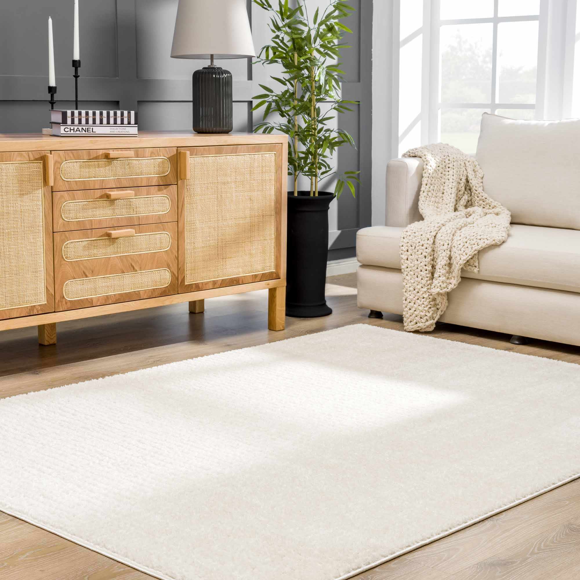 Contemporary Style Ivory Area Rug - Image 3