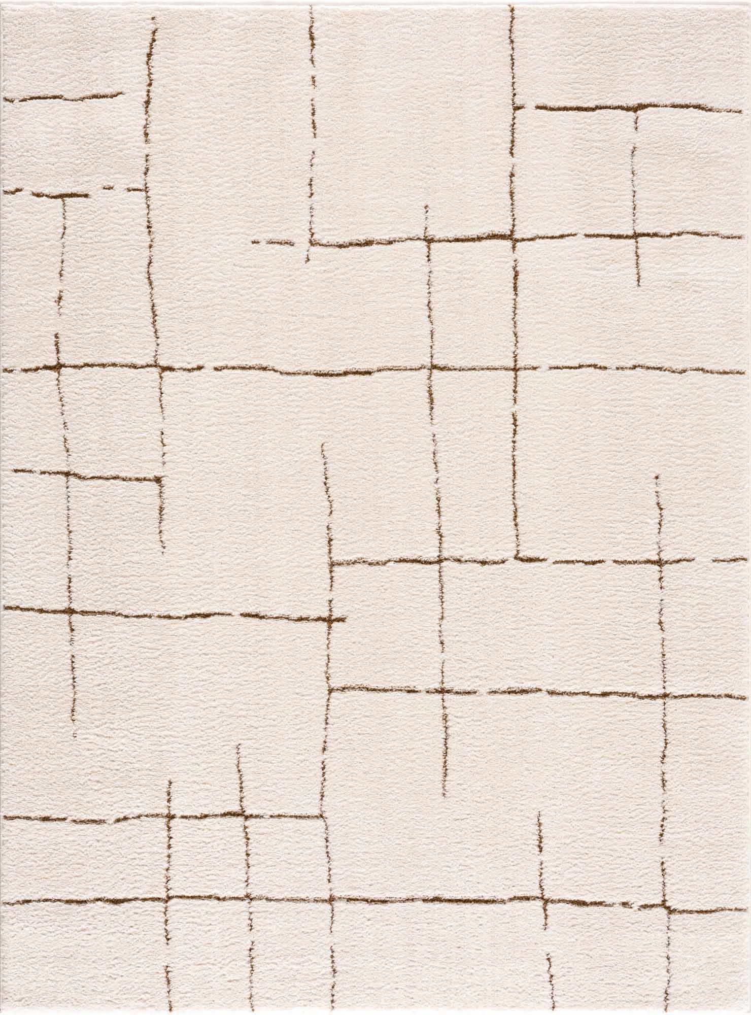 Contemporary Style Ivory & Brown Area Rug - Image 2