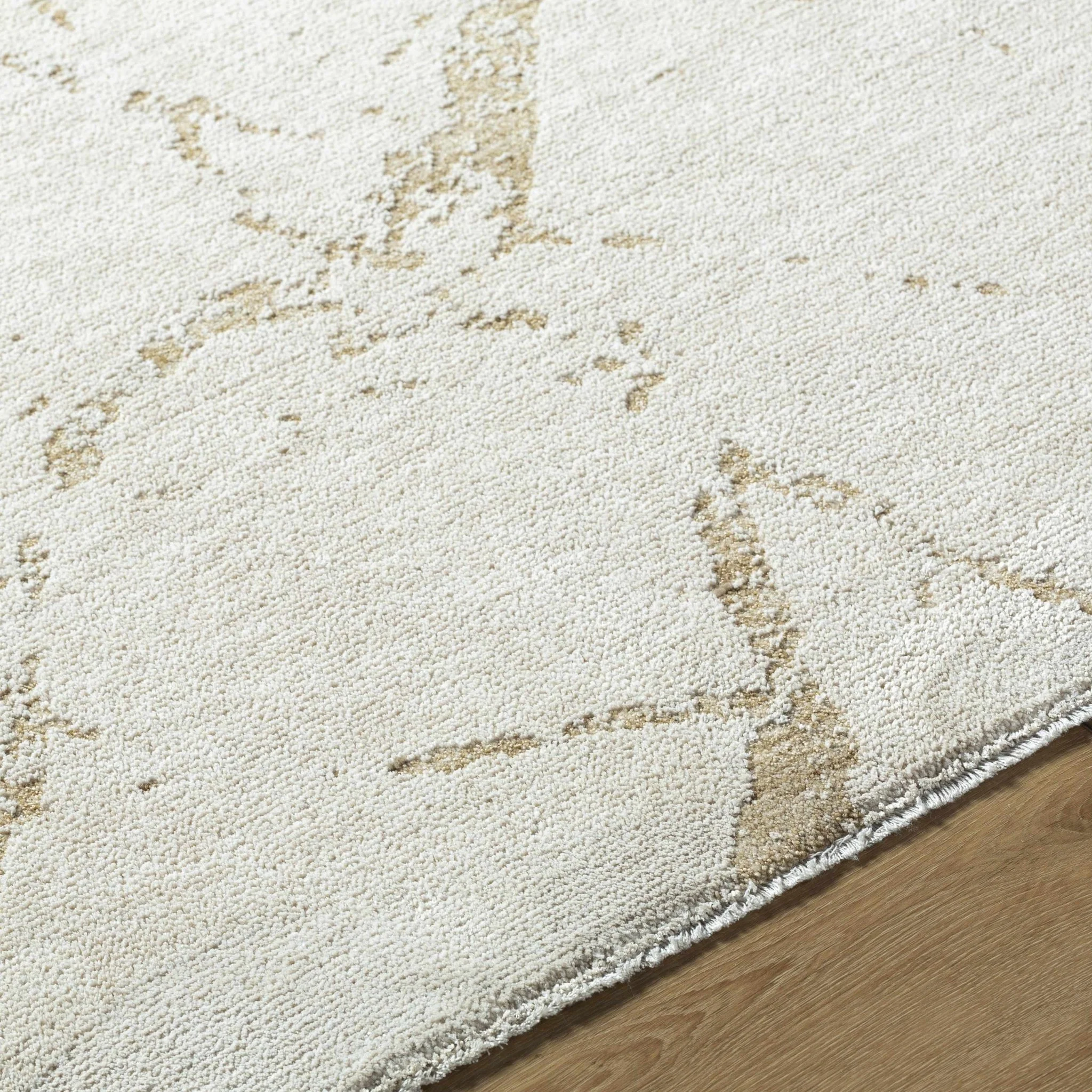 Contemporary Style Ivory Machine Woven Rug - Image 5