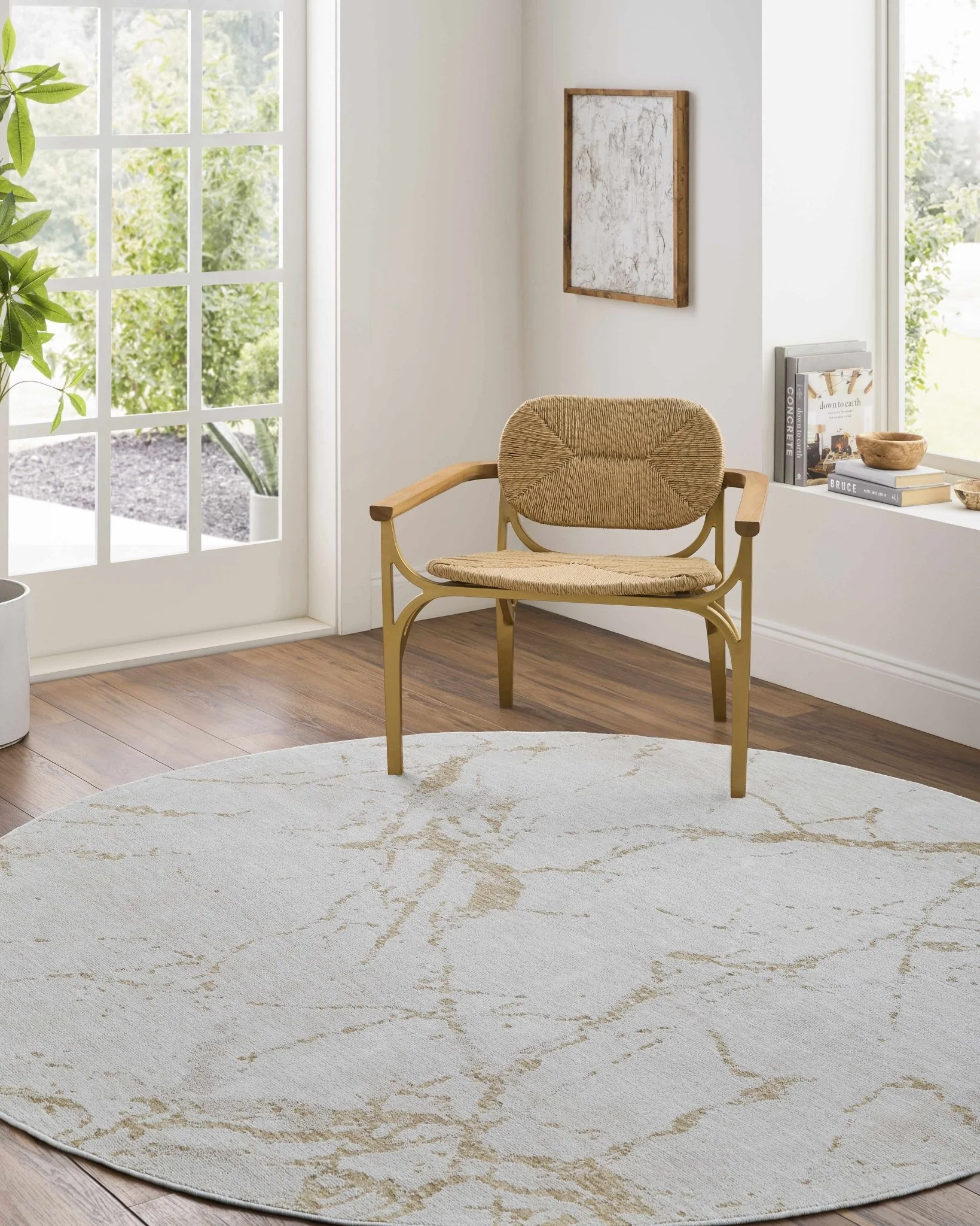 Contemporary Style Ivory Machine Woven Rug - Image 9
