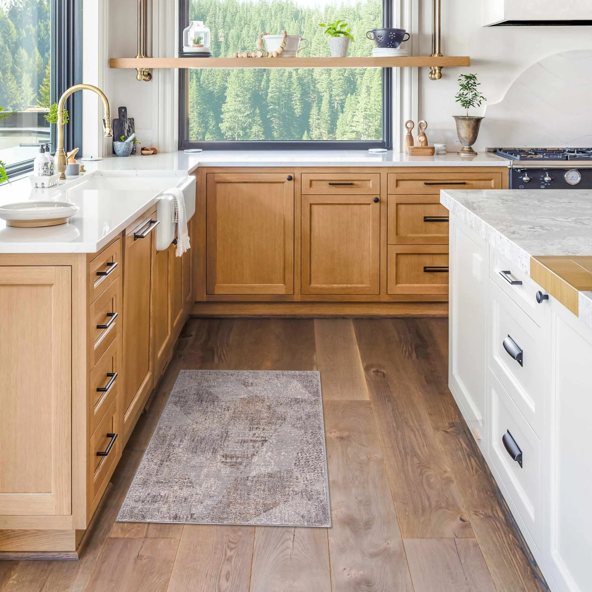 Contemporary Style Taupe Machine Woven Area Rug - Image 3