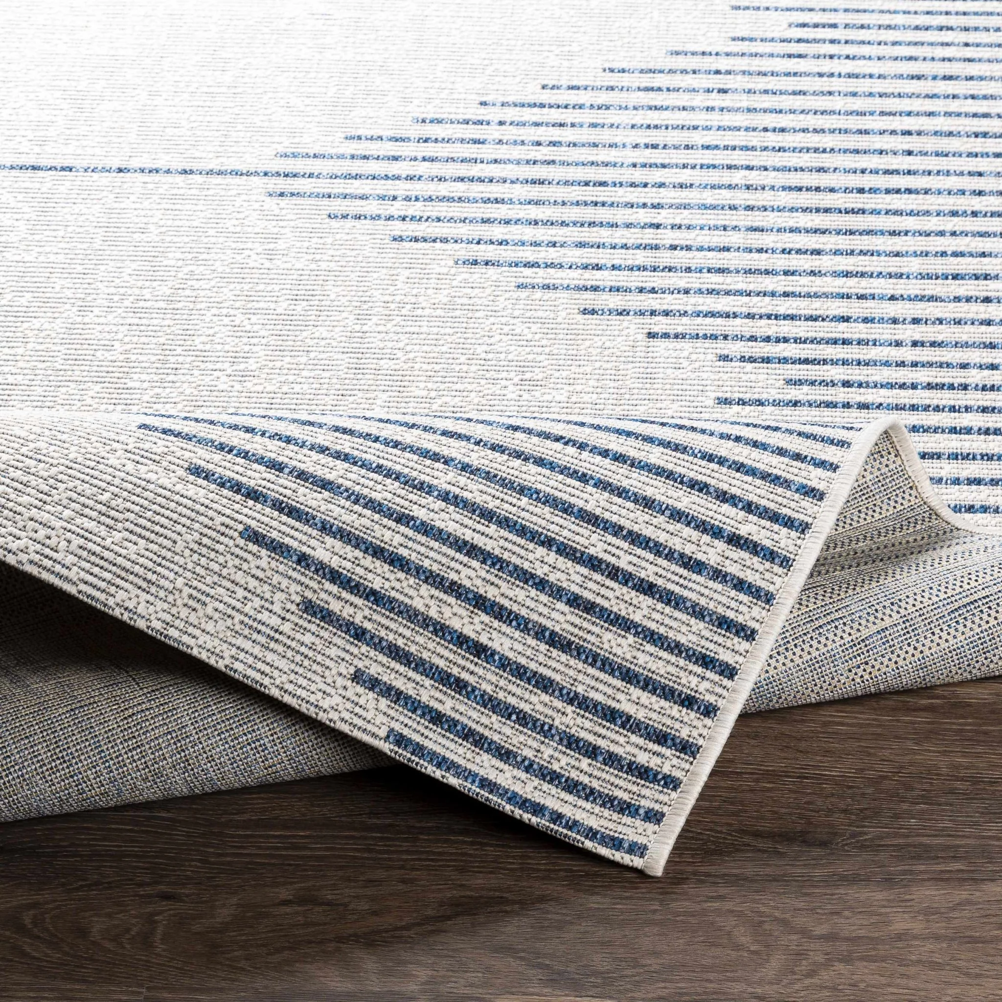 Contemporary Tribal Design Blue, Off-White and Beige Multi size  Area Rug - Image 8