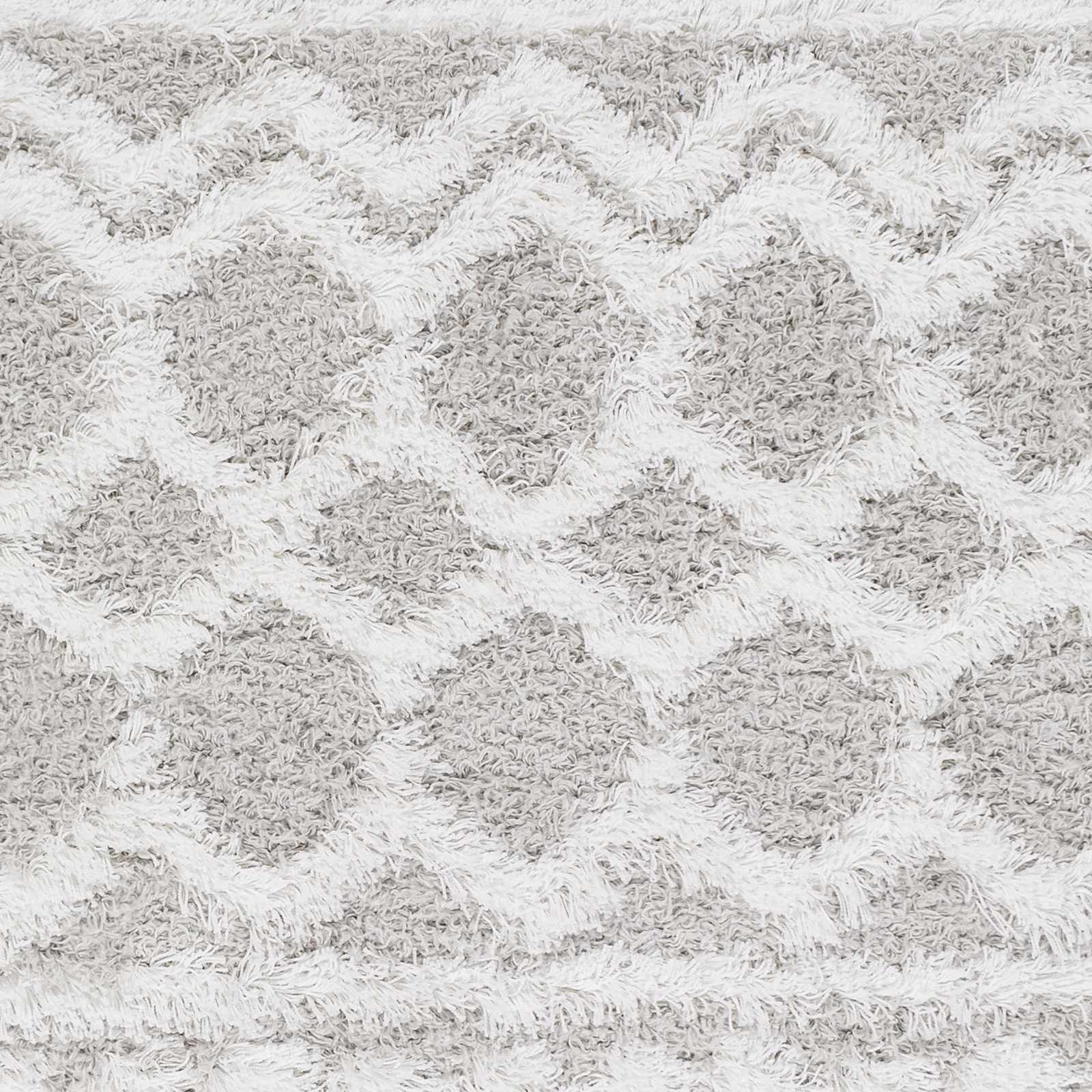 Contemporary White and Gray Plush pile Tribal Design Area Rug - Image 7