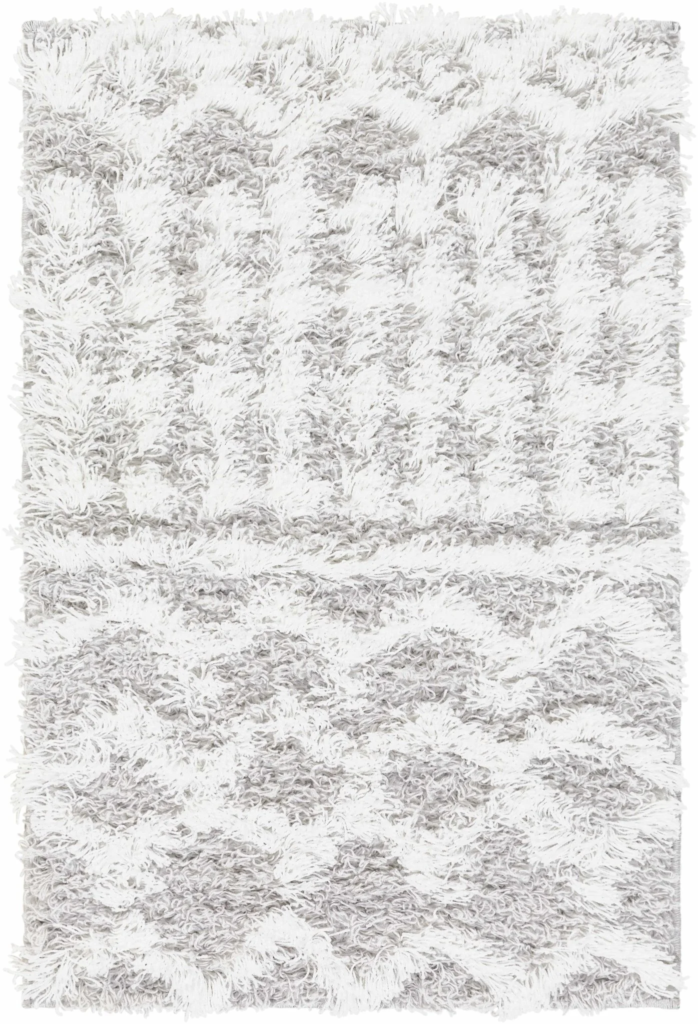 Contemporary White and Gray Plush pile Tribal Design Area Rug - Image 9