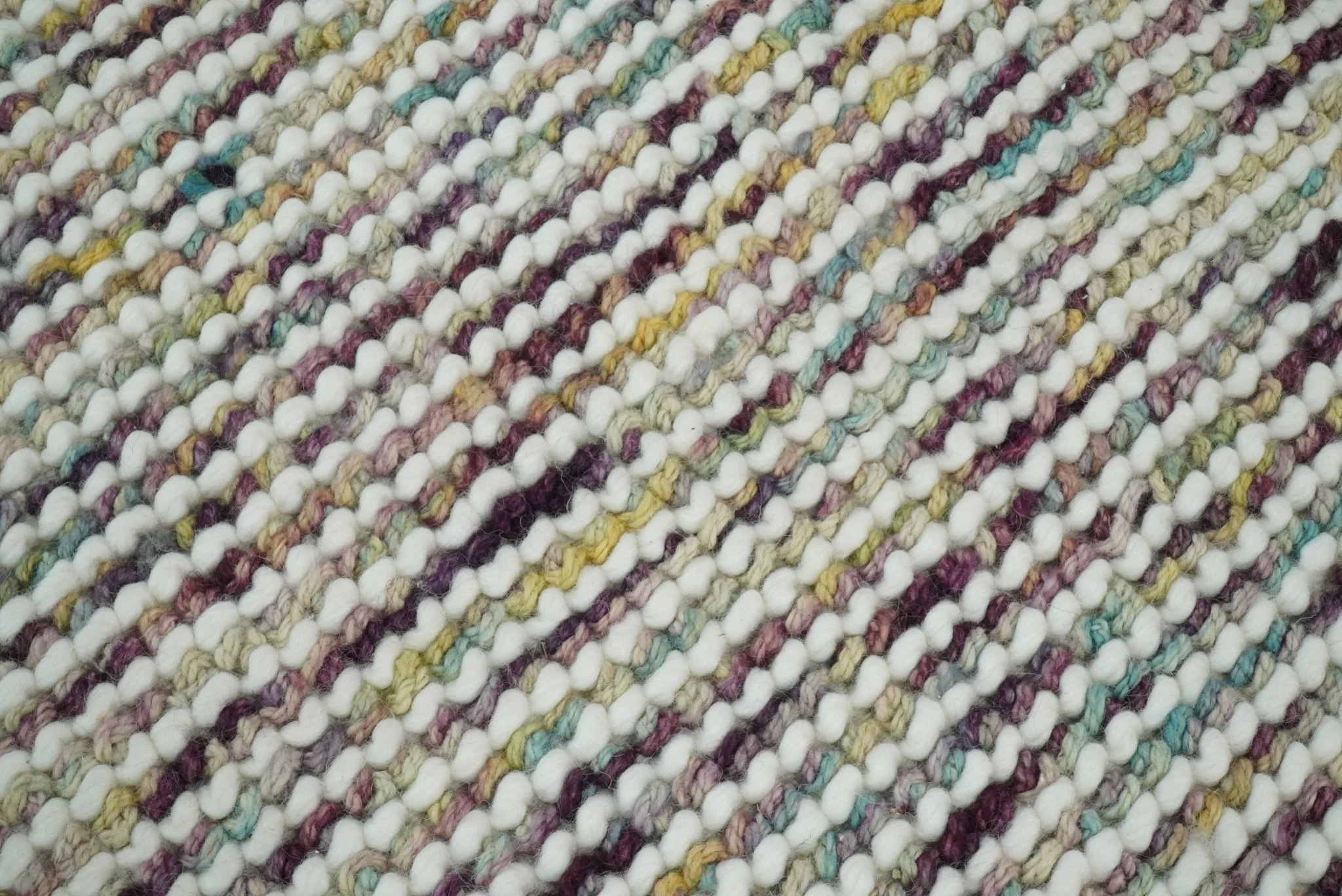 Hand Woven Multi Color Woolen Chunky and Soft Area Rug - Image 3