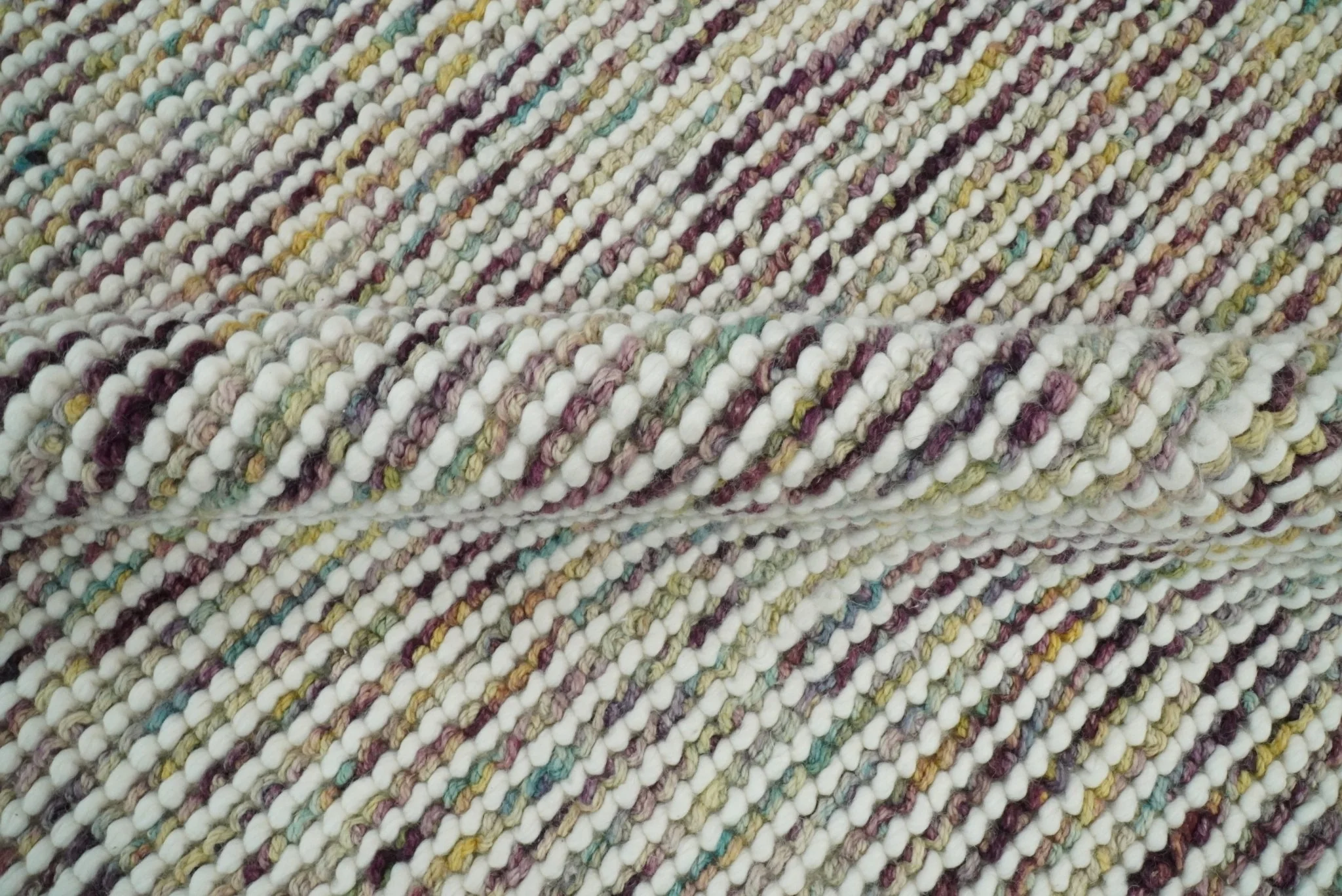 Hand Woven Multi Color Woolen Chunky and Soft Area Rug - Image 7
