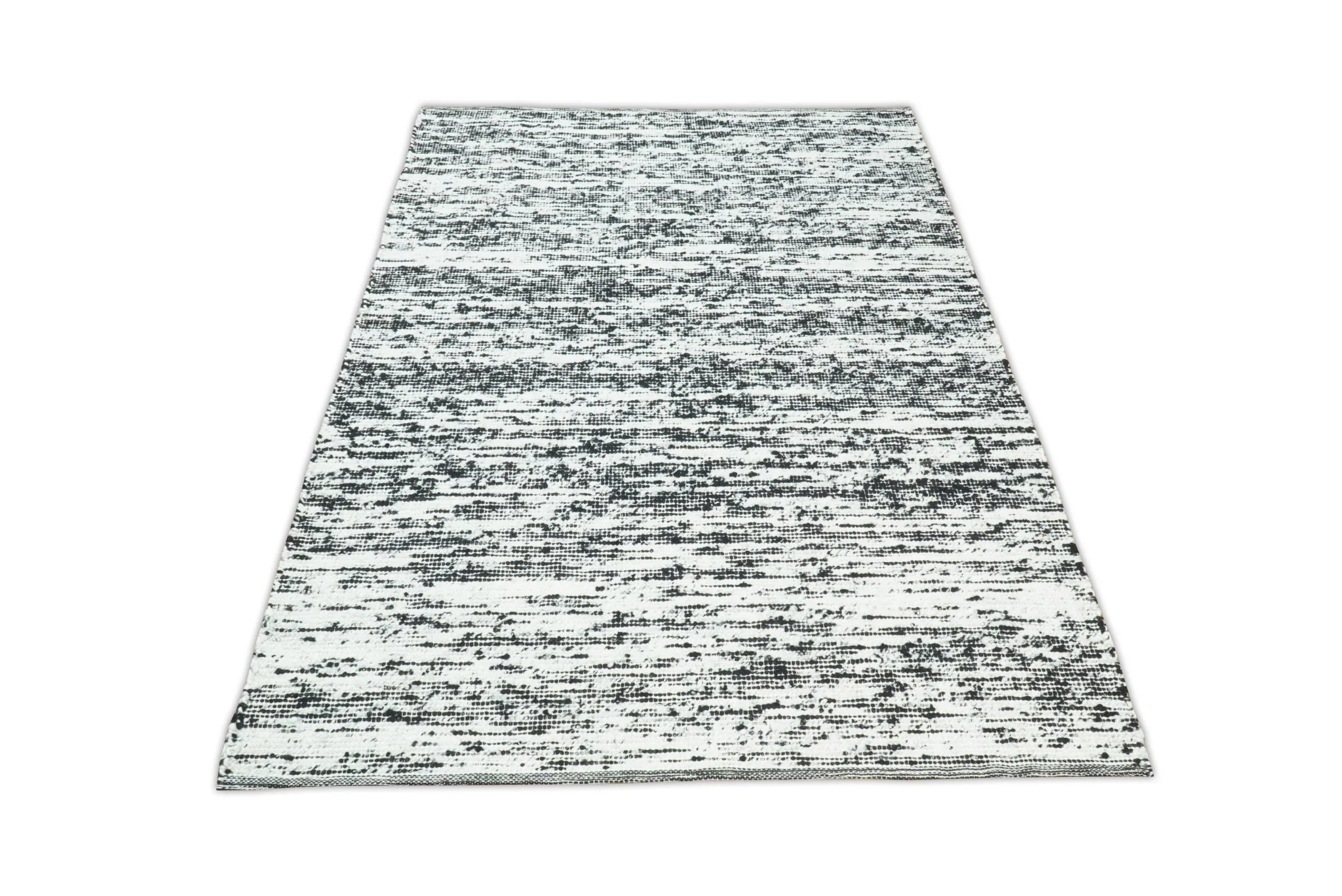 5x8 Hand Made Woolen Chunky and Soft Black and Ivory Area Rug | BER1 - Image 9