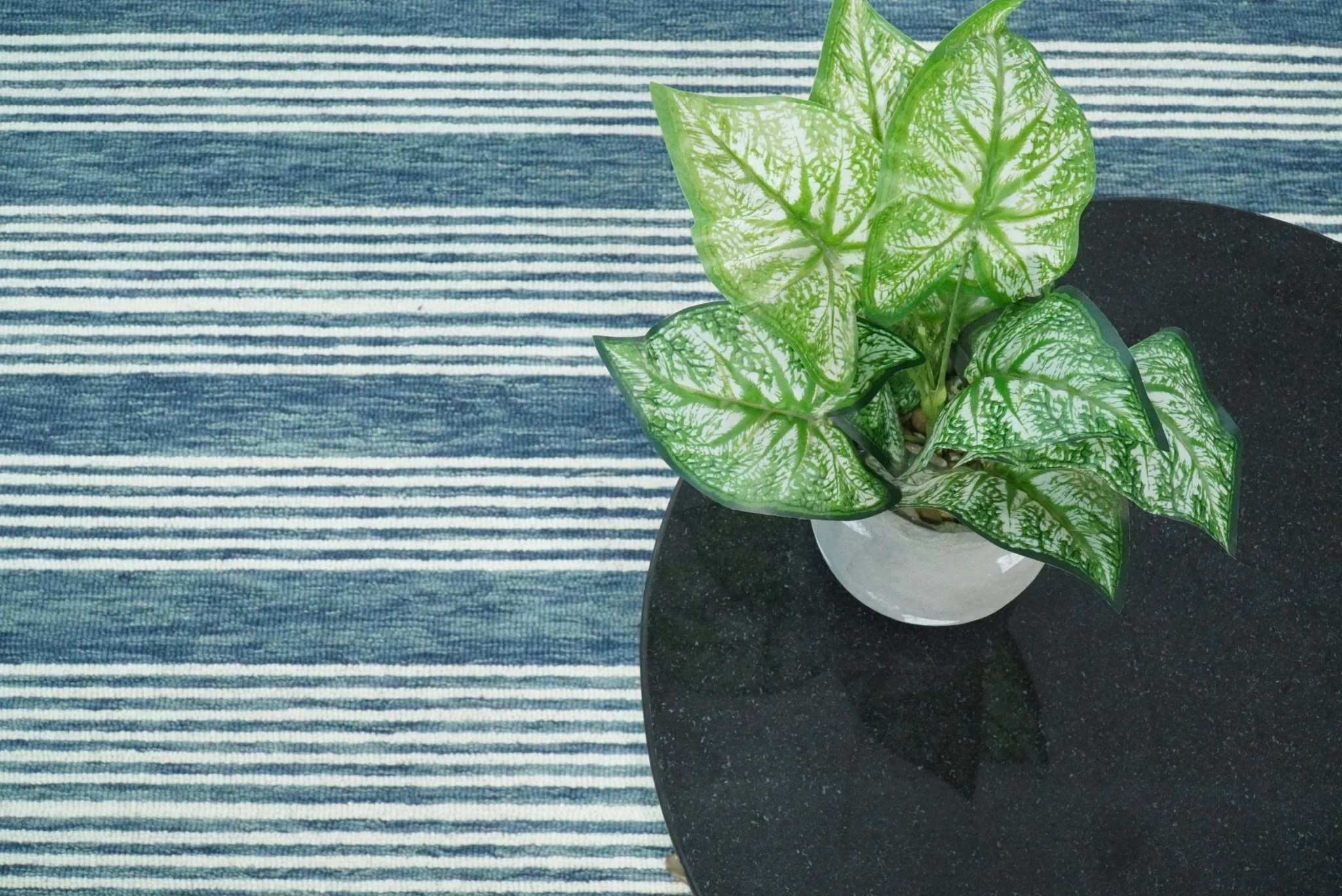 5x8 and 8x10 Hand Made Woolen Modern Stripes White and Blue Area Rug | NAU002 - Image 6