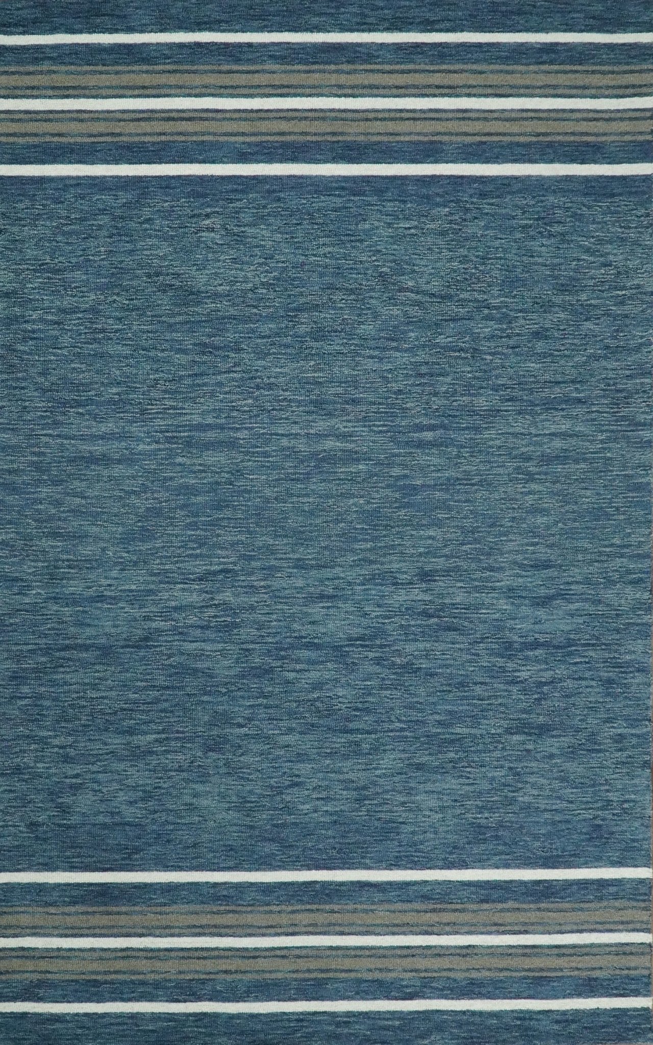 5x8 and 8x10 Hand Made Woolen Modern Solid Blue Area Rug | NAU004 - Image 11