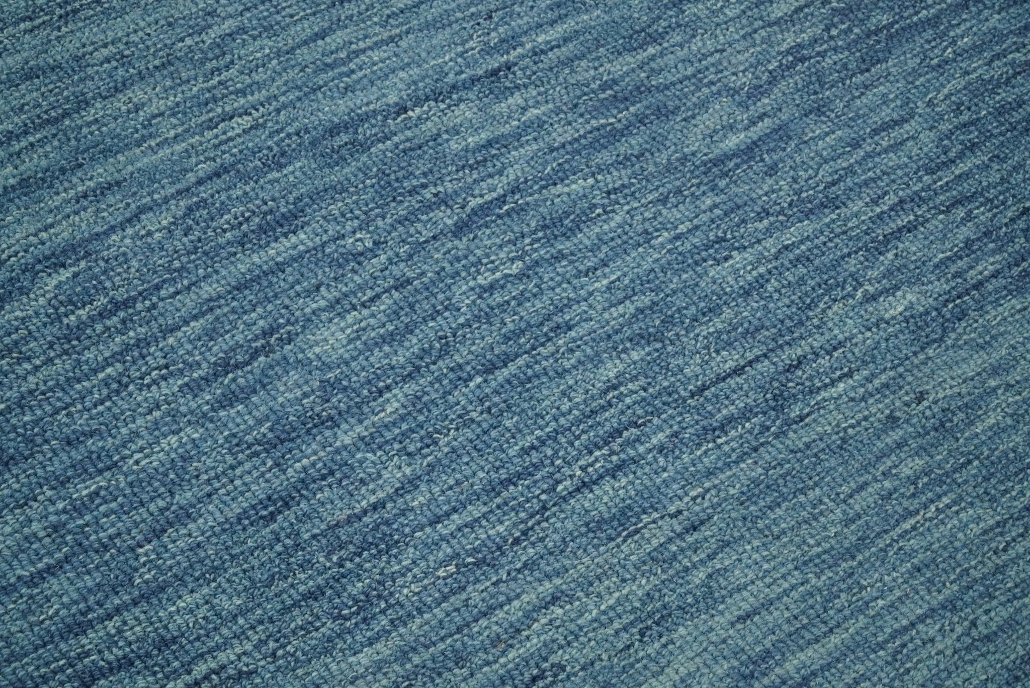 5x8 and 8x10 Hand Made Woolen Modern Solid Blue Area Rug | NAU004 - Image 3