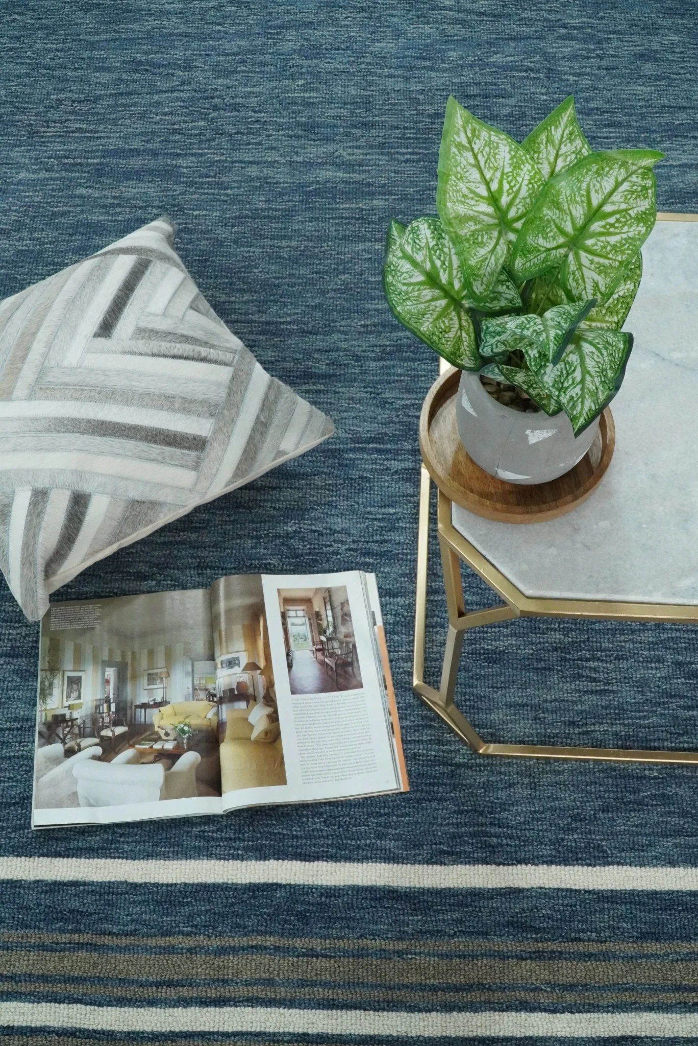 5x8 and 8x10 Hand Made Woolen Modern Solid Blue Area Rug | NAU004 - Image 6