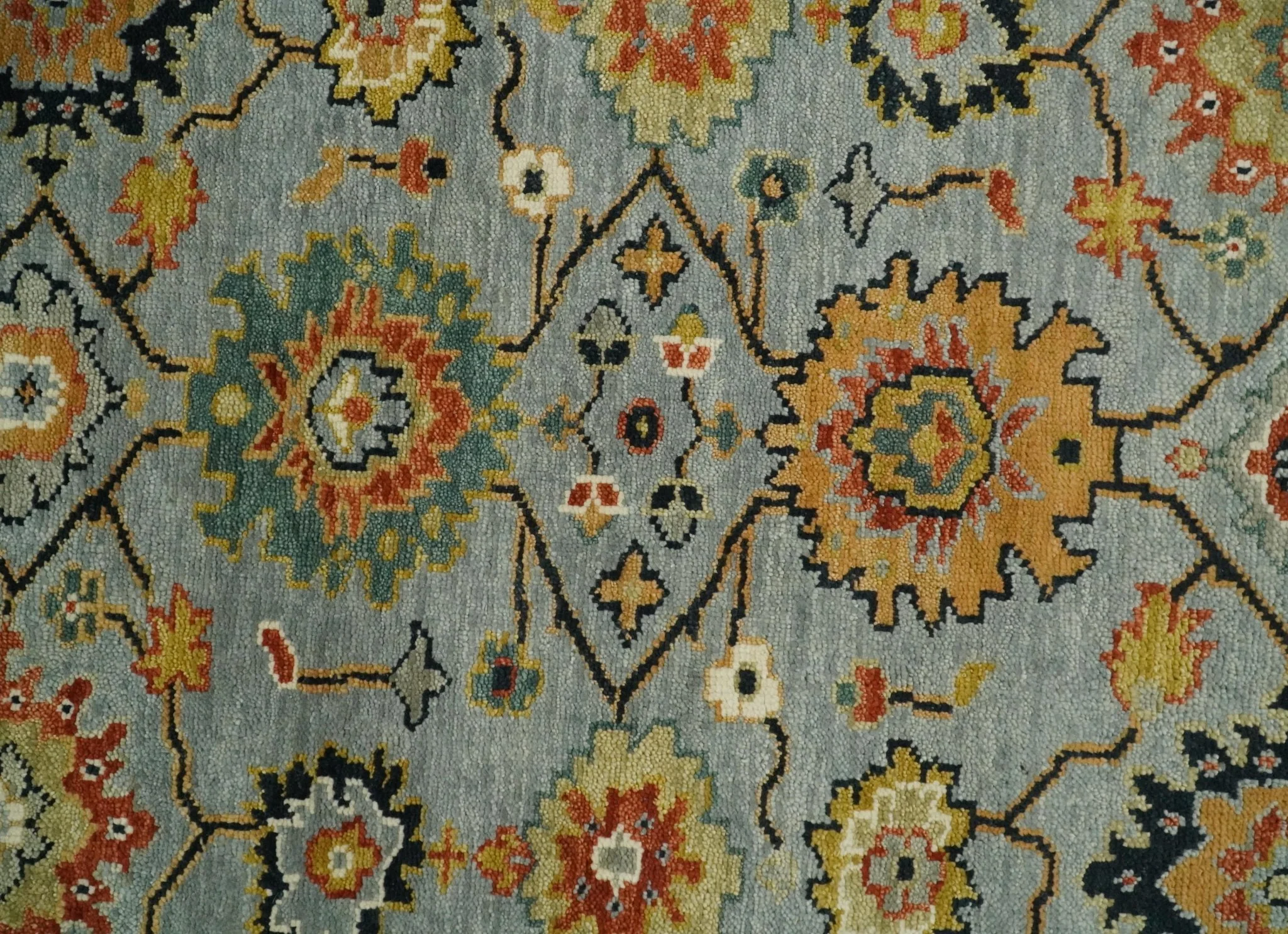 Antique Traditional Gray and Ivory Vintage Style Custom Made wool Area Rug - Image 5