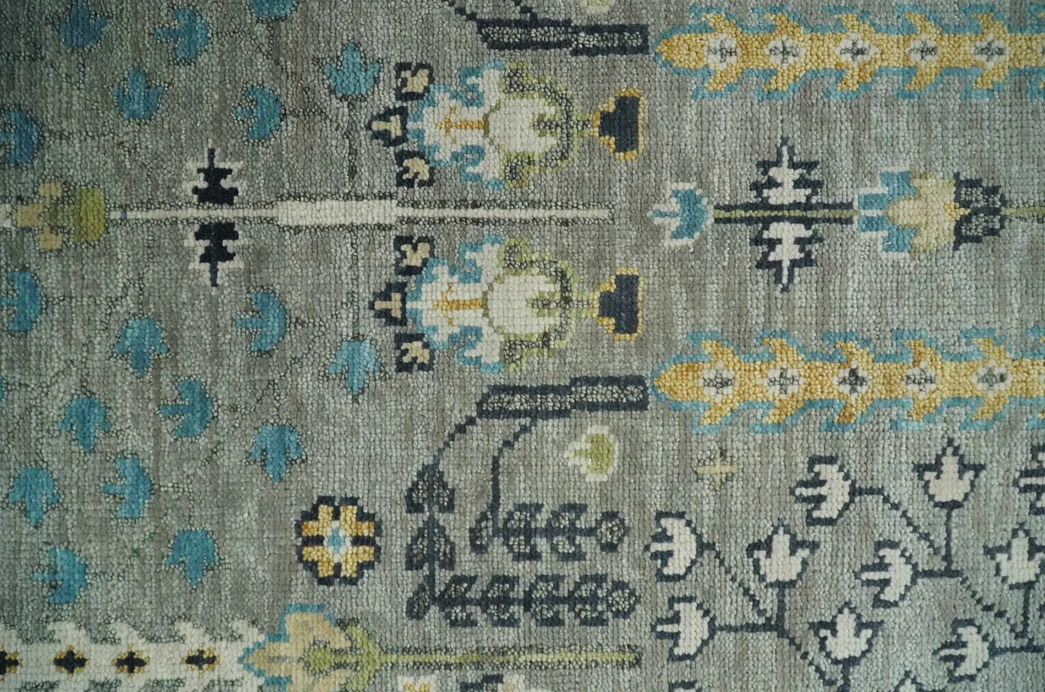 Tree of life Silver and Ivory Hand Knotted Traditional Oushak Multi Size Wool Area Rug - Image 8