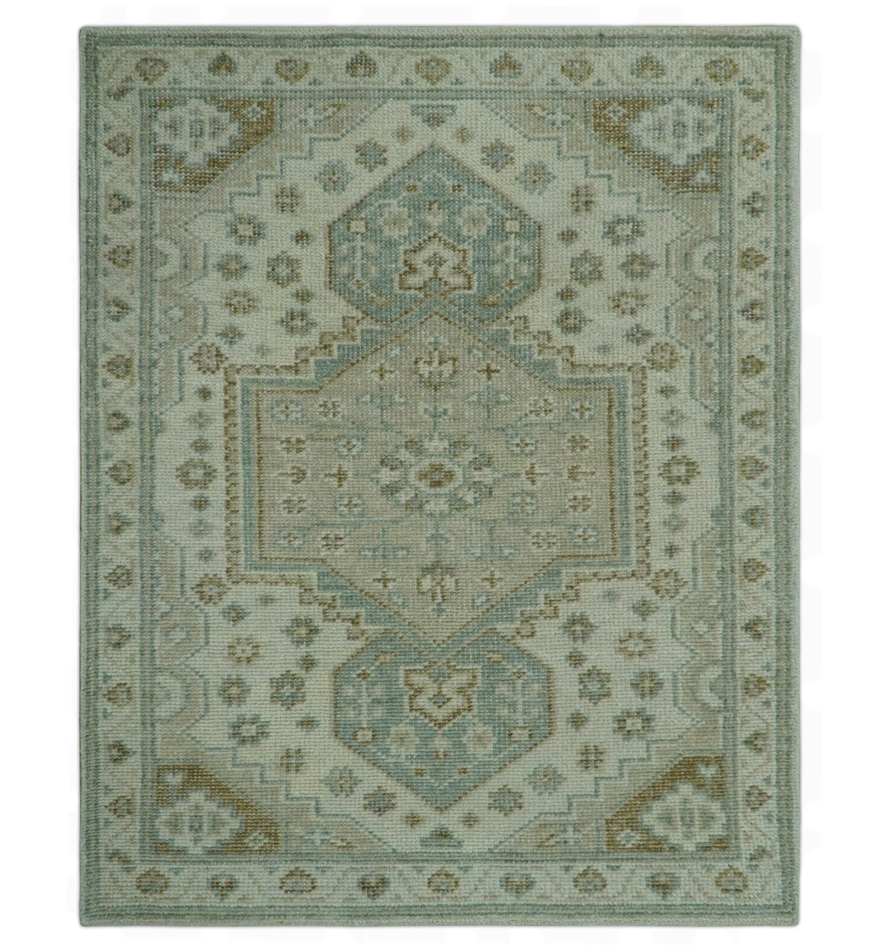 Neutral Ivory, Brown and Gray Hand knotted Traditional Multi Size wool Area Rug - Image 11