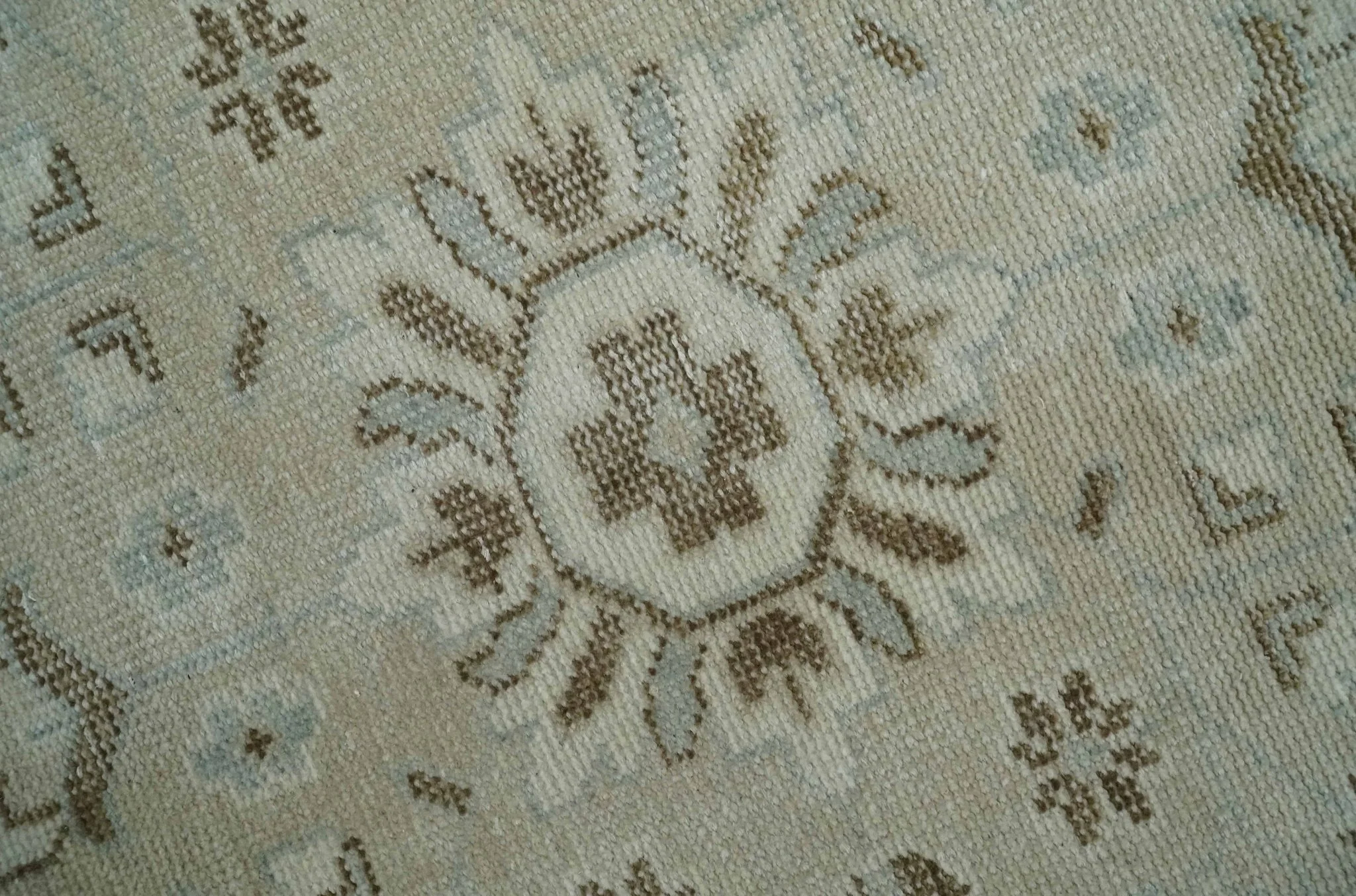 Neutral Ivory, Brown and Gray Hand knotted Traditional Multi Size wool Area Rug - Image 4