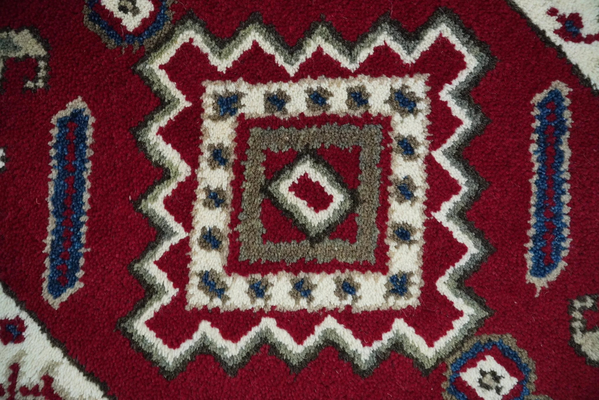 Hallway 2x4 Red and Ivory Wool Hand Knotted traditional Persian Vintage Antique Southwestern Kazak | TRDCP29324 - Image 4
