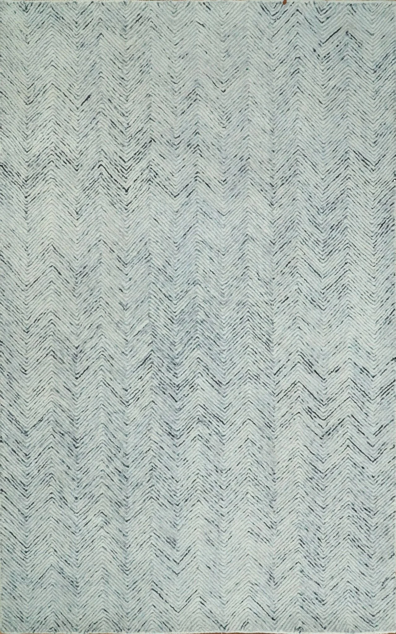 5x8 and 8x10 Hand Made Woolen Modern Blue and Ivory Area Rug | EVE001 - Image 4