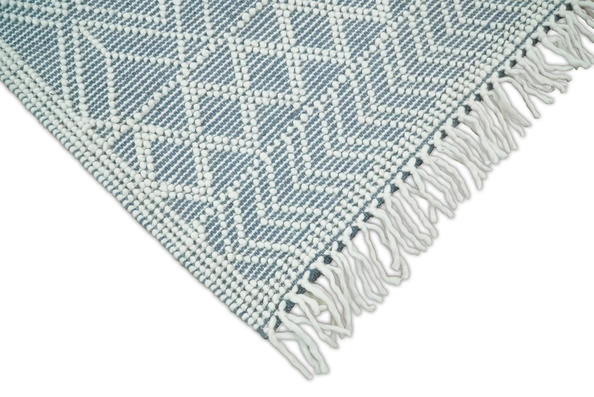 Hand Made Woolen Chunky and Soft White Wool Area Rug | CAL3 - Image 4