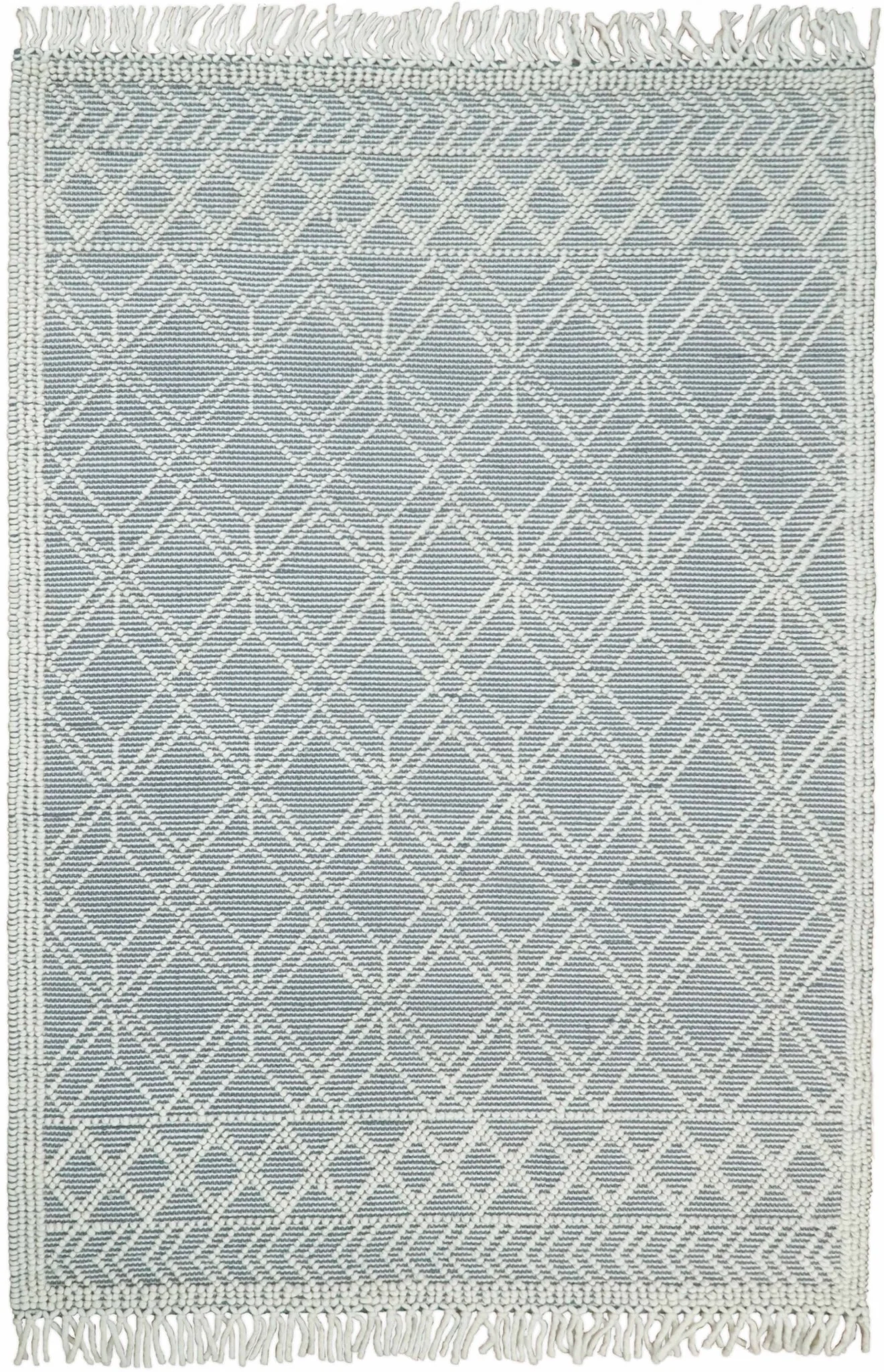 Hand Made Woolen Chunky and Soft White Wool Area Rug | CAL3 - Image 5