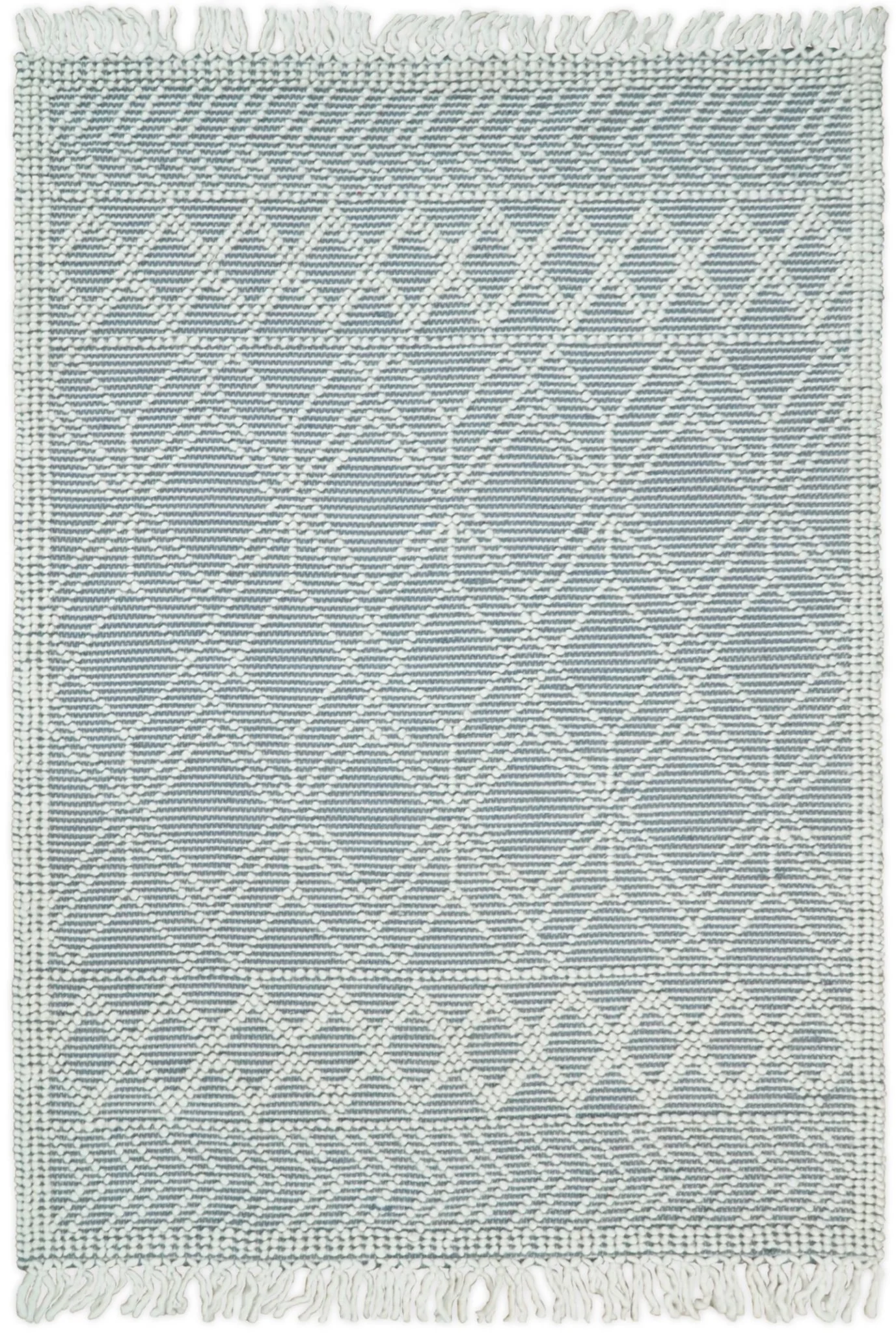 Hand Made Woolen Chunky and Soft White Wool Area Rug | CAL3 - Image 7
