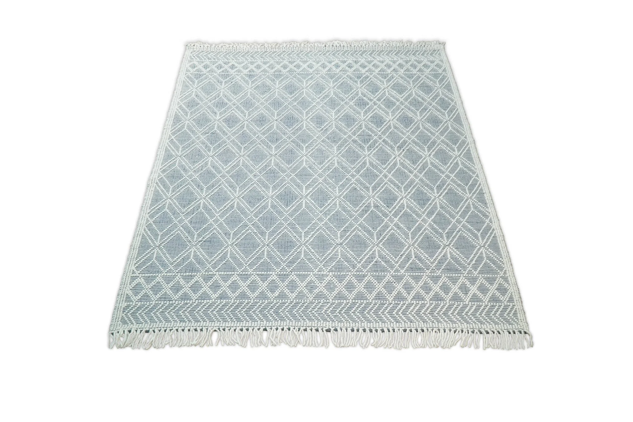 Hand Made Woolen Chunky and Soft White Wool Area Rug | CAL3 - Image 8