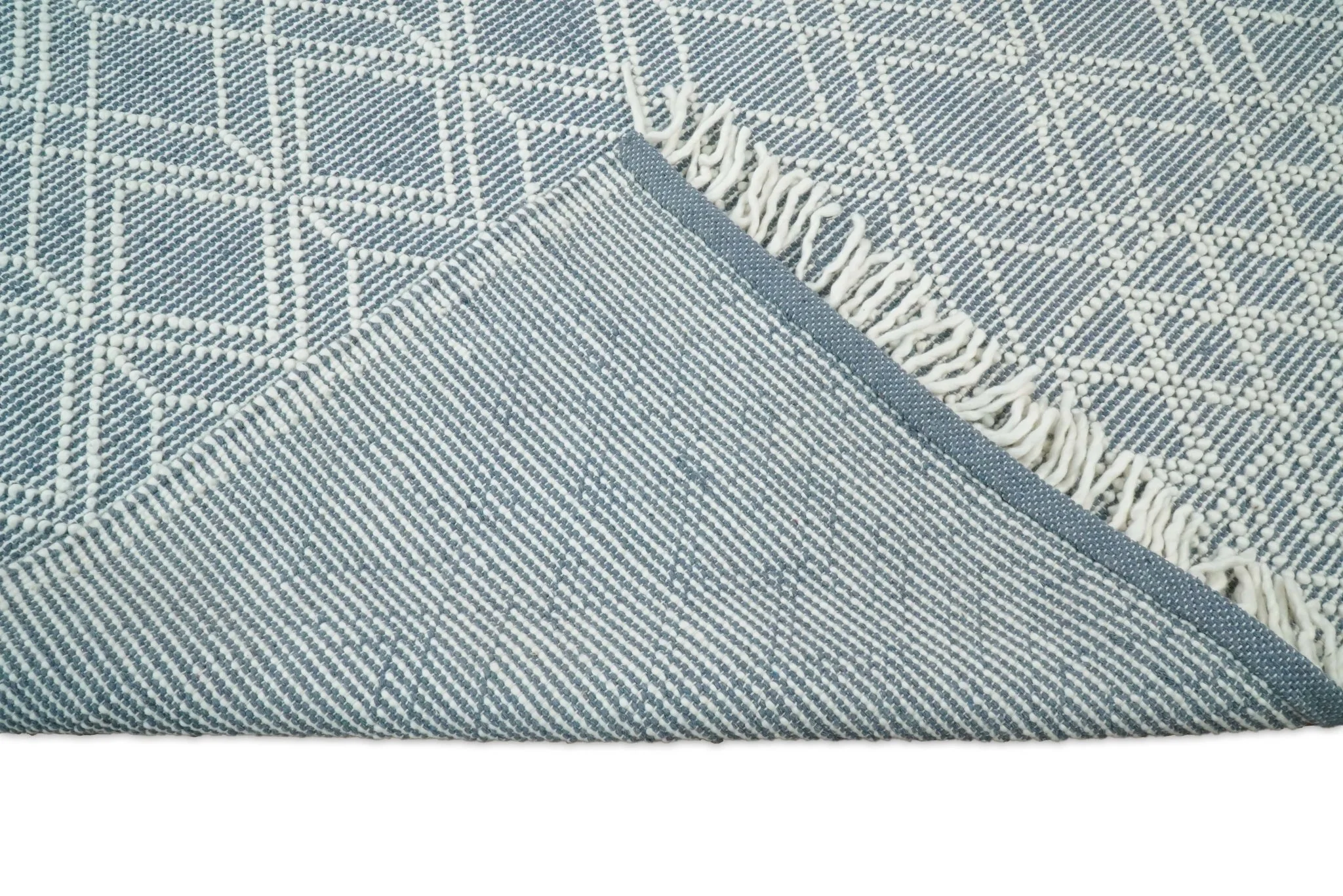 Hand Made Woolen Chunky and Soft White Wool Area Rug | CAL3 - Image 9