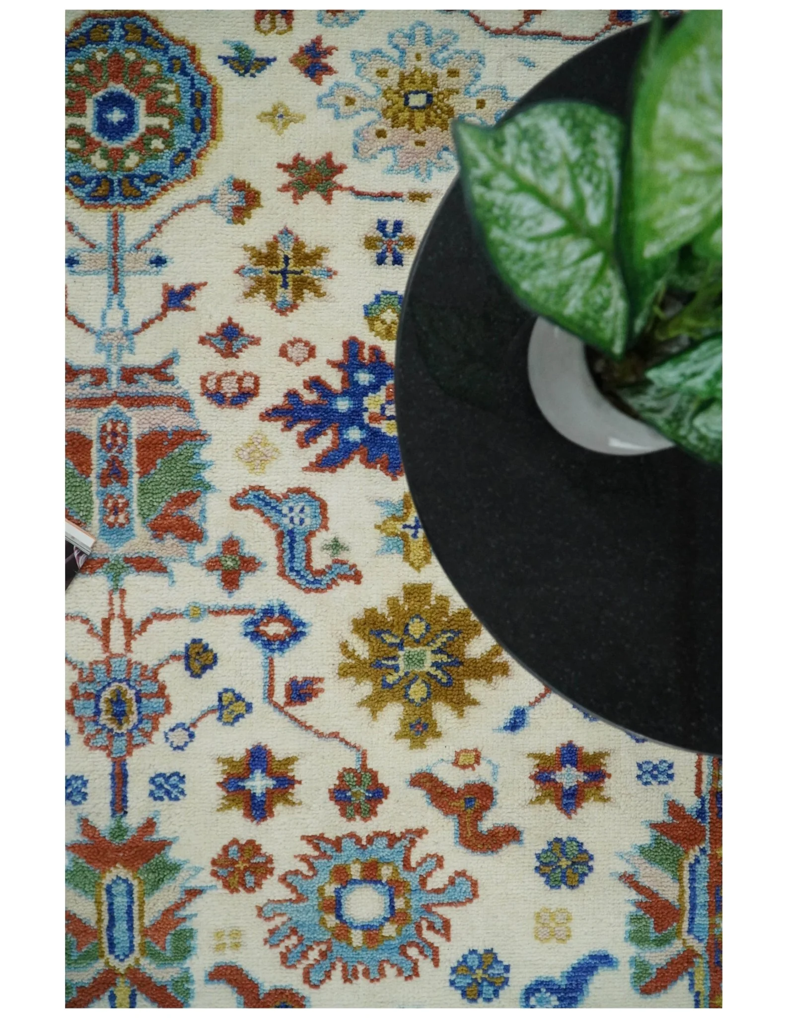 Eclectic 8x10 All Wool Traditional Persian Blue and Ivory Vibrant Colorful Hand knotted Persian Area Rug | TRDCP159810 - Image 10