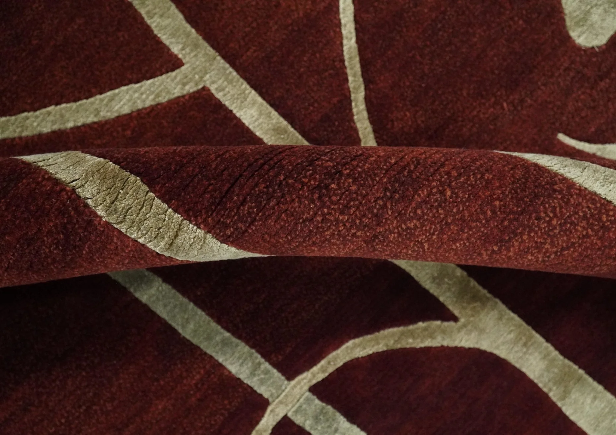 Floral 6x8 Rust and Gold Natural Farmhouse Wool and Silk Hand Woven Rug | HL2 - Image 4