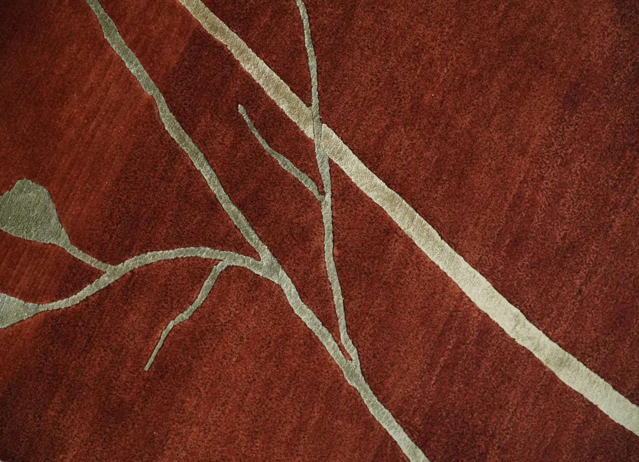 Floral 6x8 Rust and Gold Natural Farmhouse Wool and Silk Hand Woven Rug | HL2 - Image 9