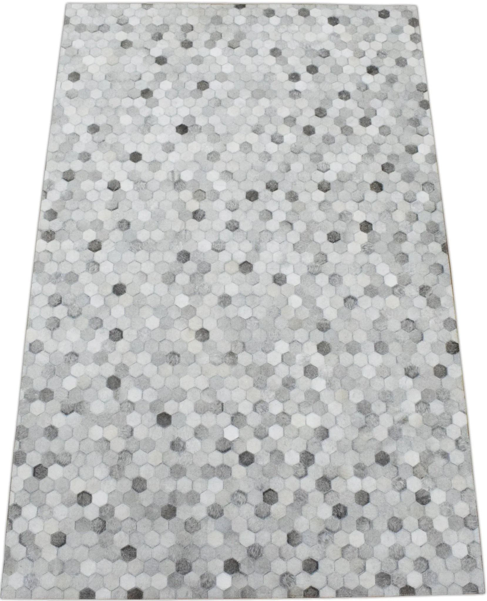 Handmade 5x8 and 8x10 Hairon Genuine Leather Silver Area Rug | LR1B - Image 5