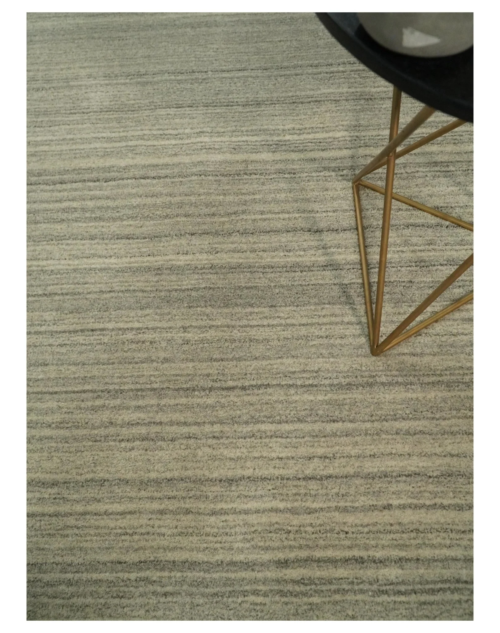 Custom Made Hand Tufted Solid Shaded Brown, Beige and Gray Area Rug - Image 3
