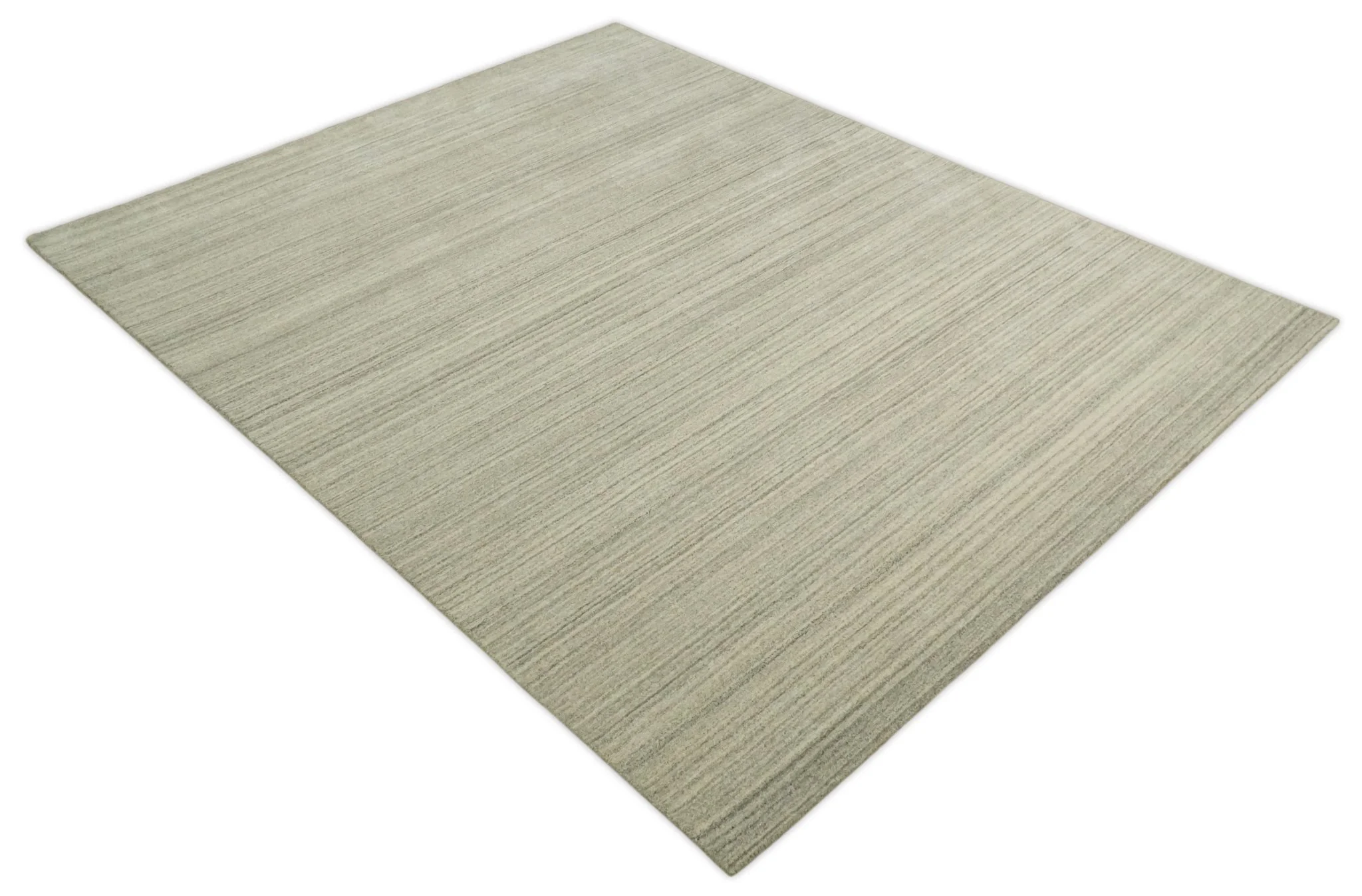 Custom Made Hand Tufted Solid Shaded Brown, Beige and Gray Area Rug - Image 4