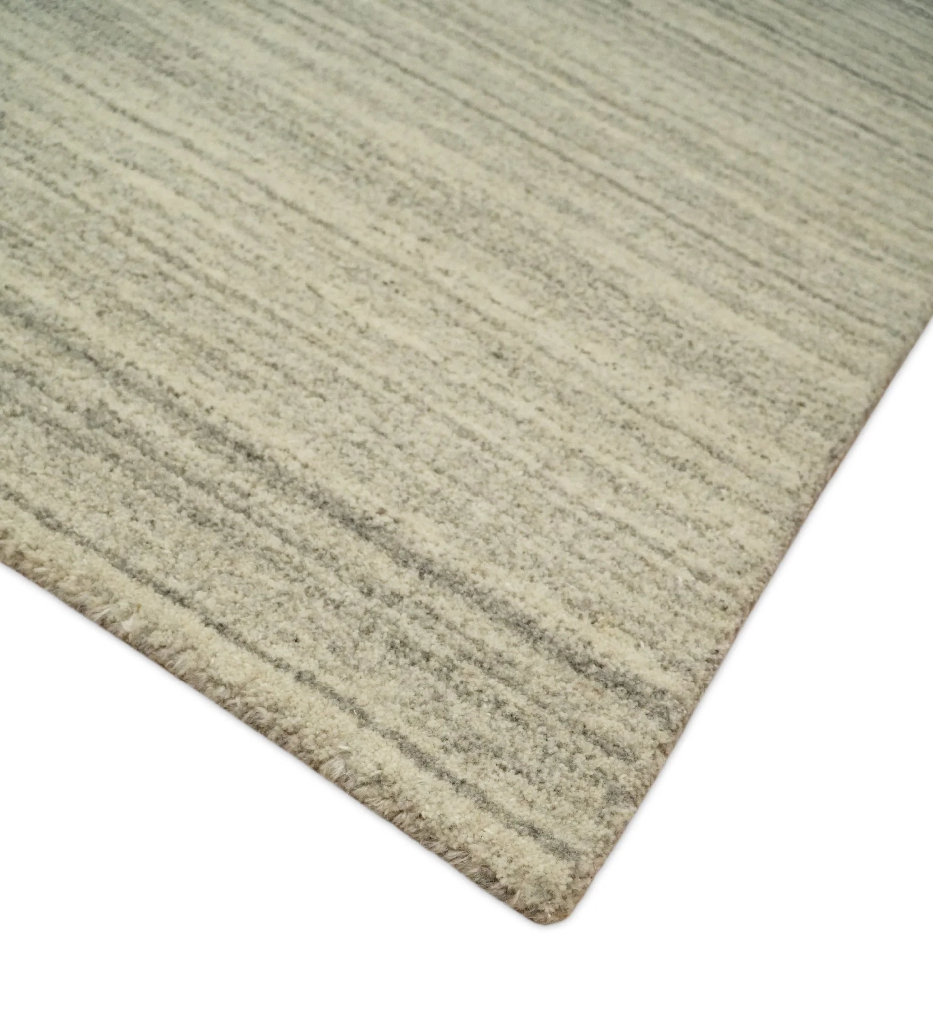 Custom Made Hand Tufted Solid Shaded Brown, Beige and Gray Area Rug - Image 6
