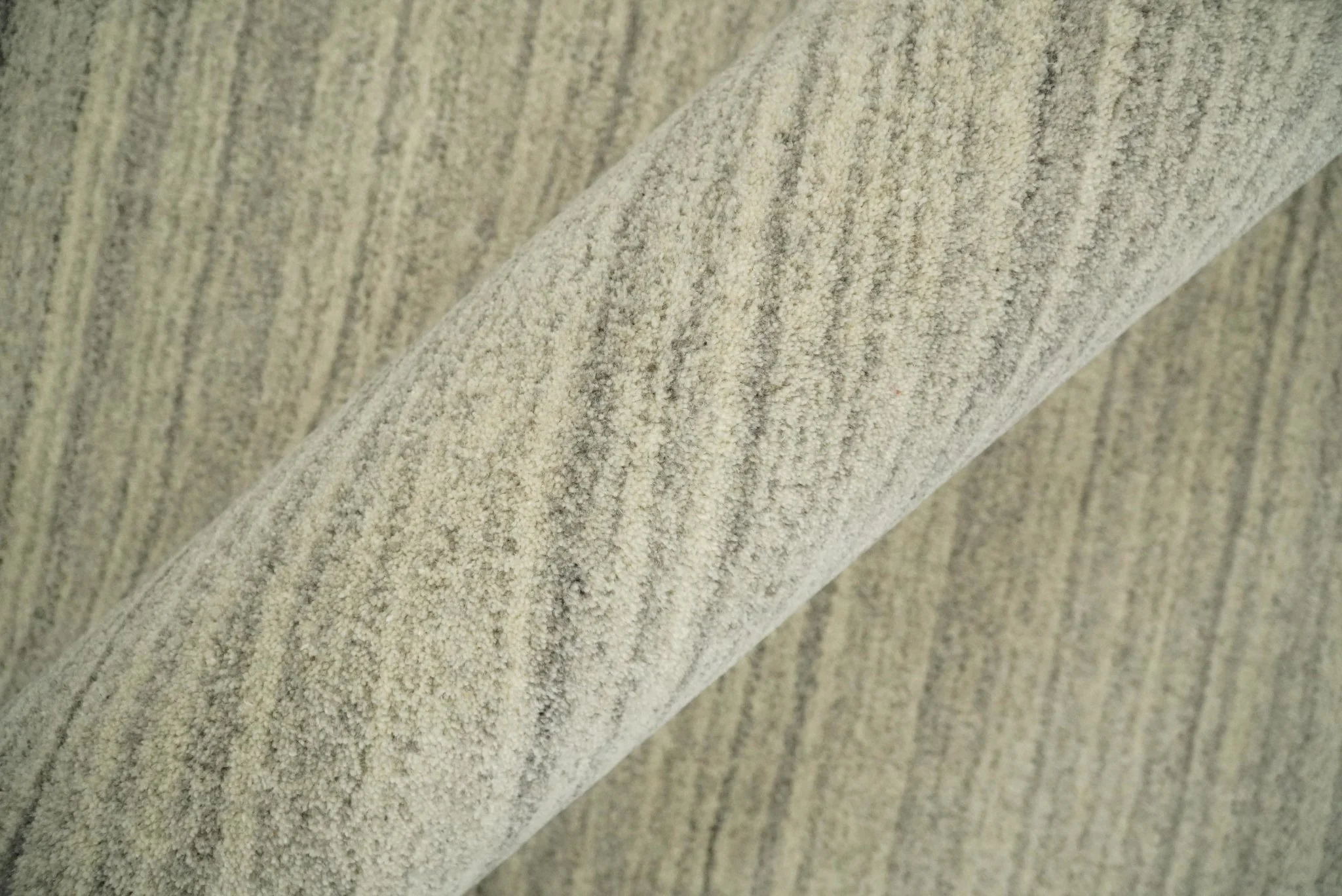 Custom Made Hand Tufted Solid Shaded Brown, Beige and Gray Area Rug - Image 9