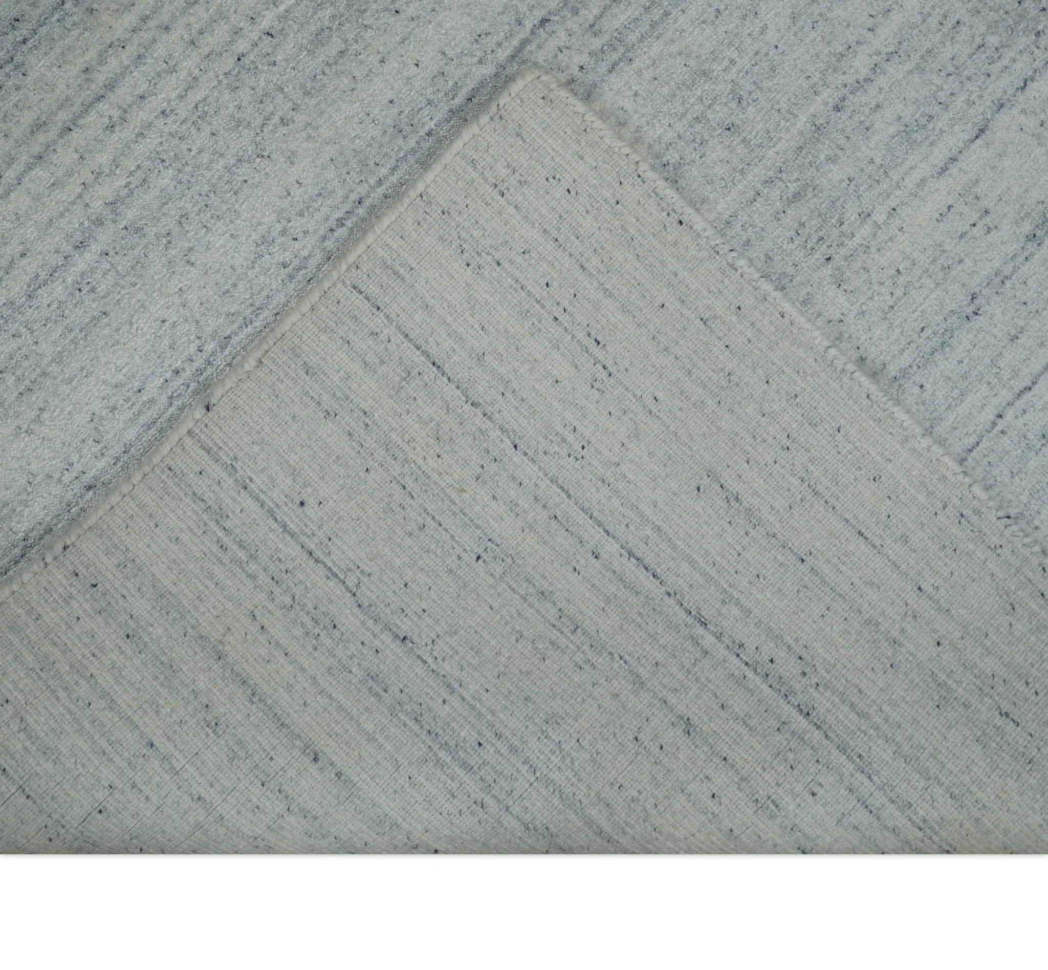 Solid Silver and White Scandinavian 5x7 Blended Wool Flatwoven Area Rug | HL22 - Image 5