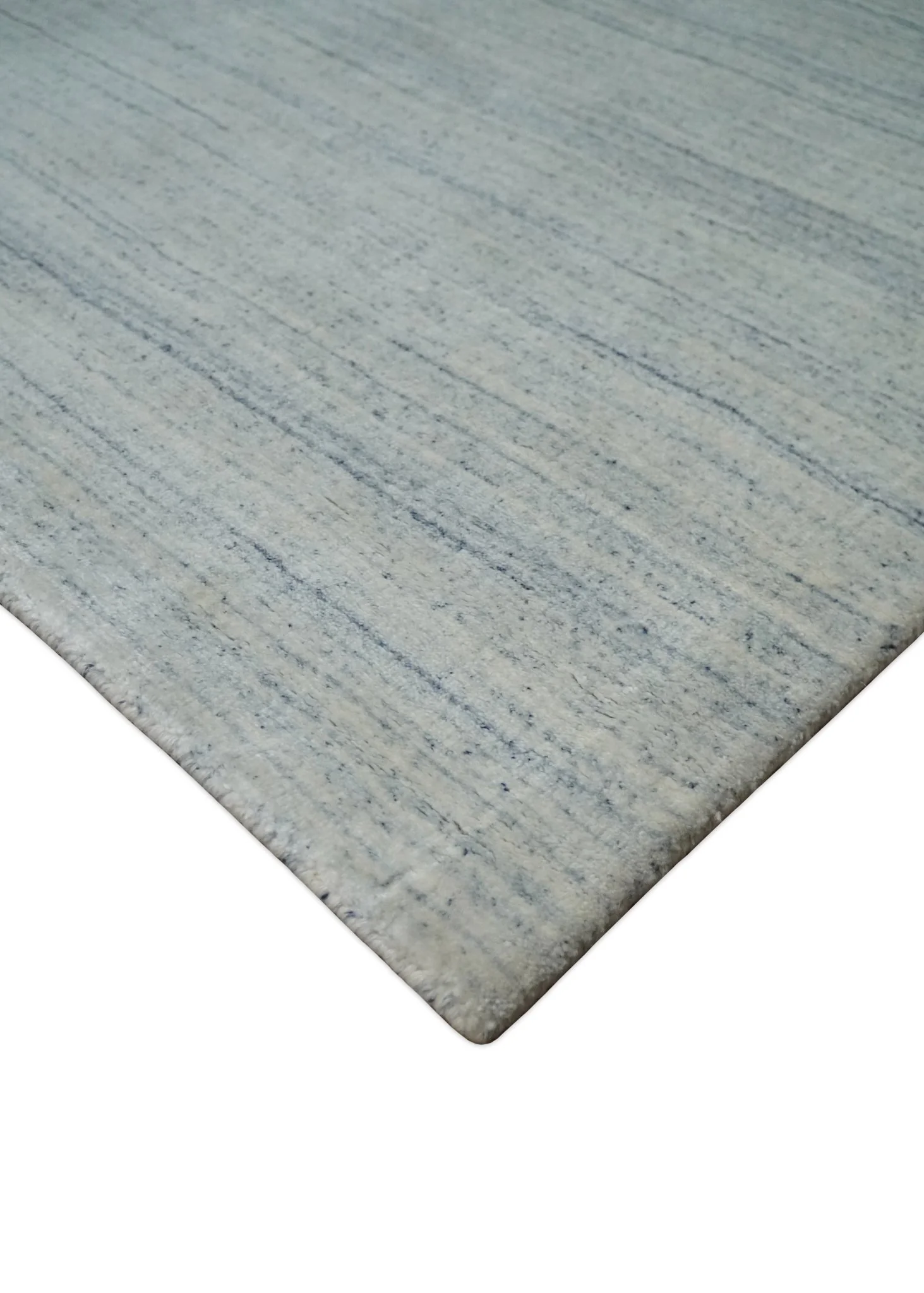 Solid Silver and White Scandinavian 5x7 Blended Wool Flatwoven Area Rug | HL22 - Image 7