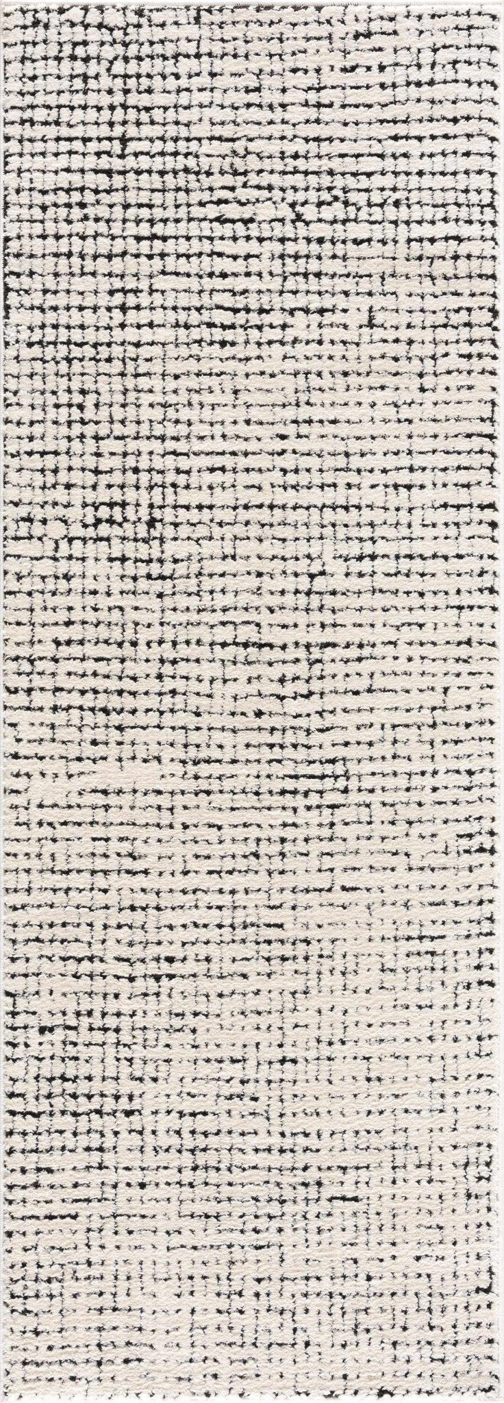 Cream & Black Grid Plush Rug - Image 12