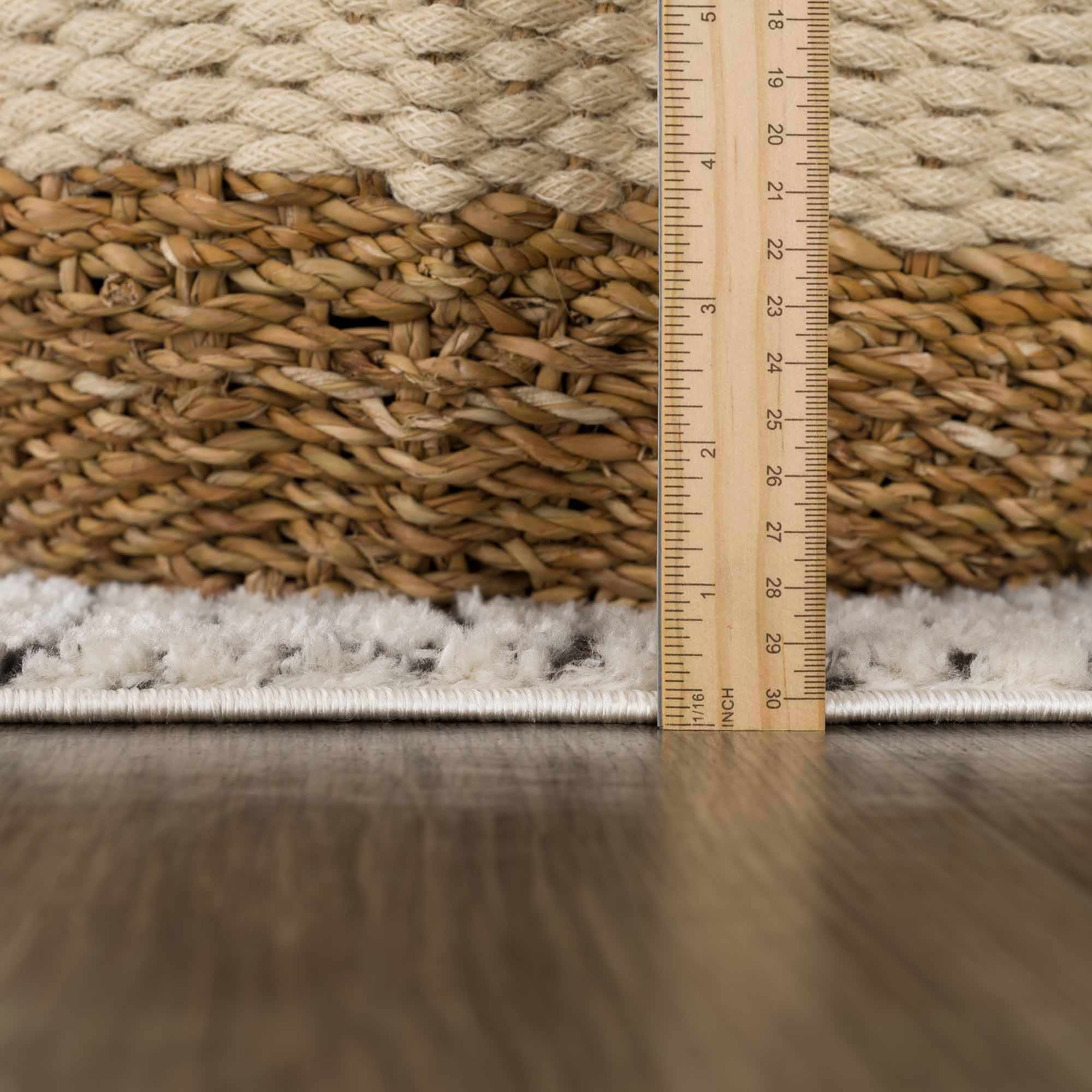 Cream & Black Grid Plush Rug - Image 15